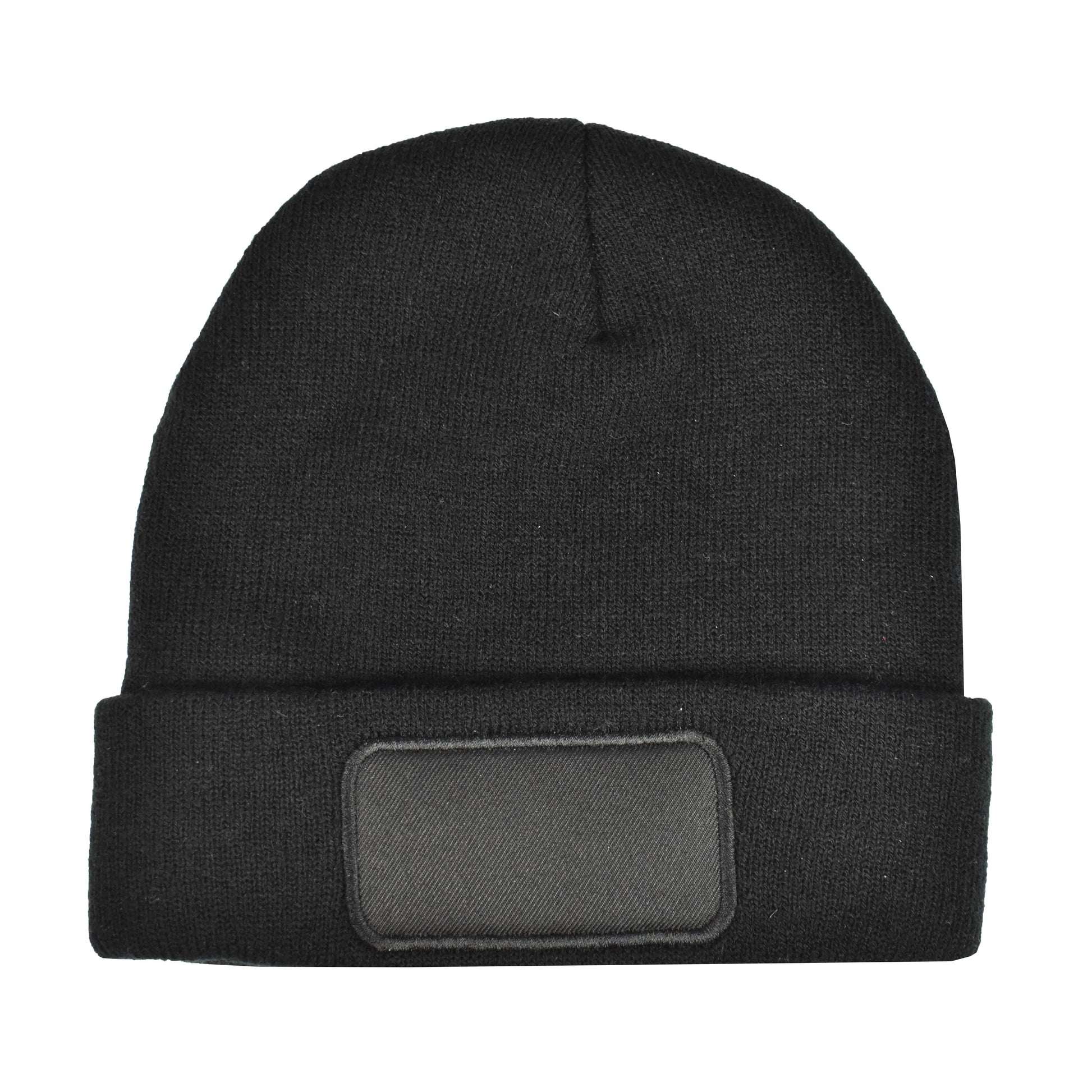 Strickmütze mit Label 100 % rPET