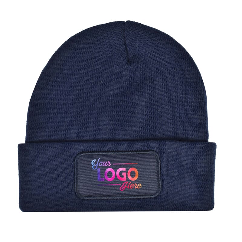 Strickmütze mit Label 100 % rPET
