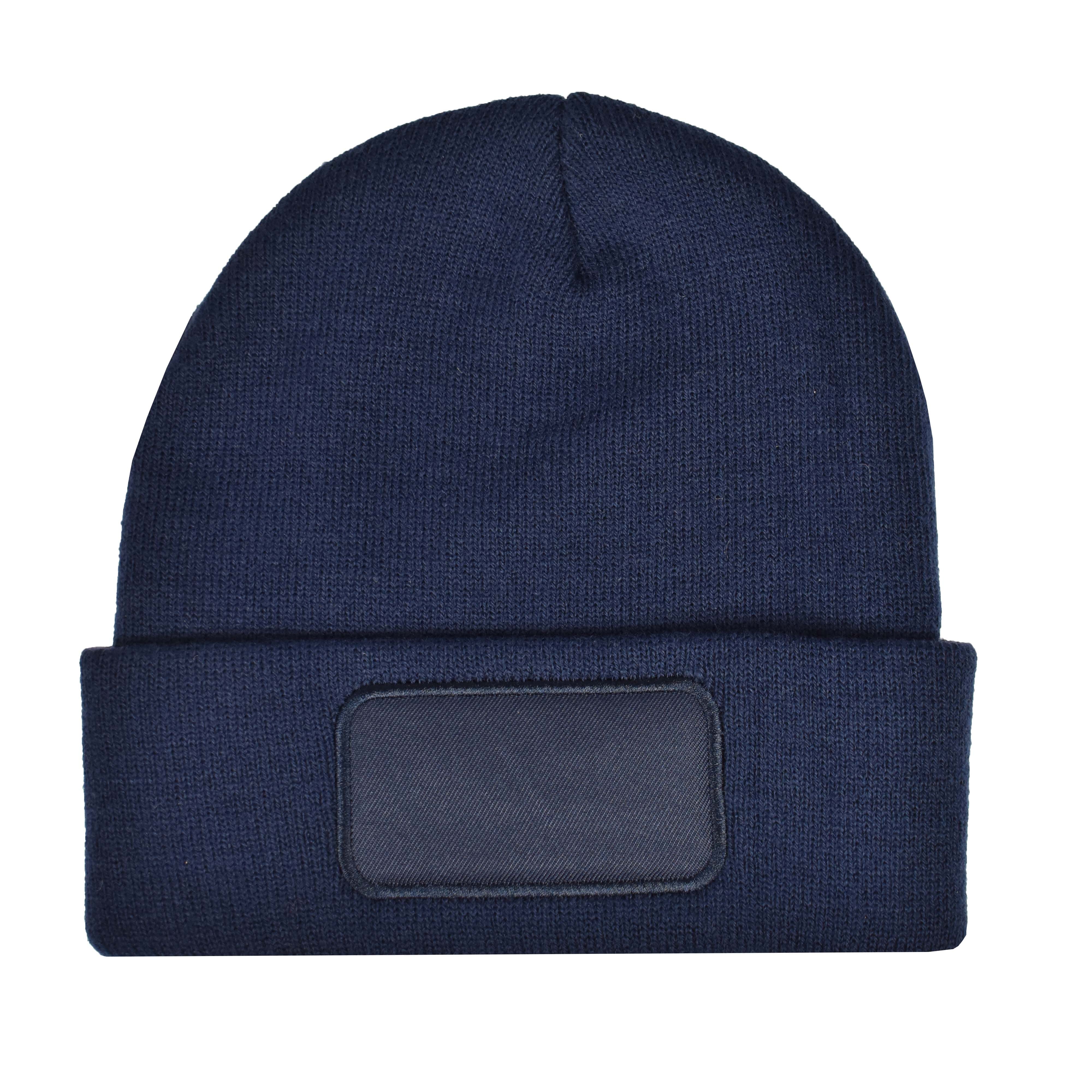 Strickmütze mit Label 100 % rPET