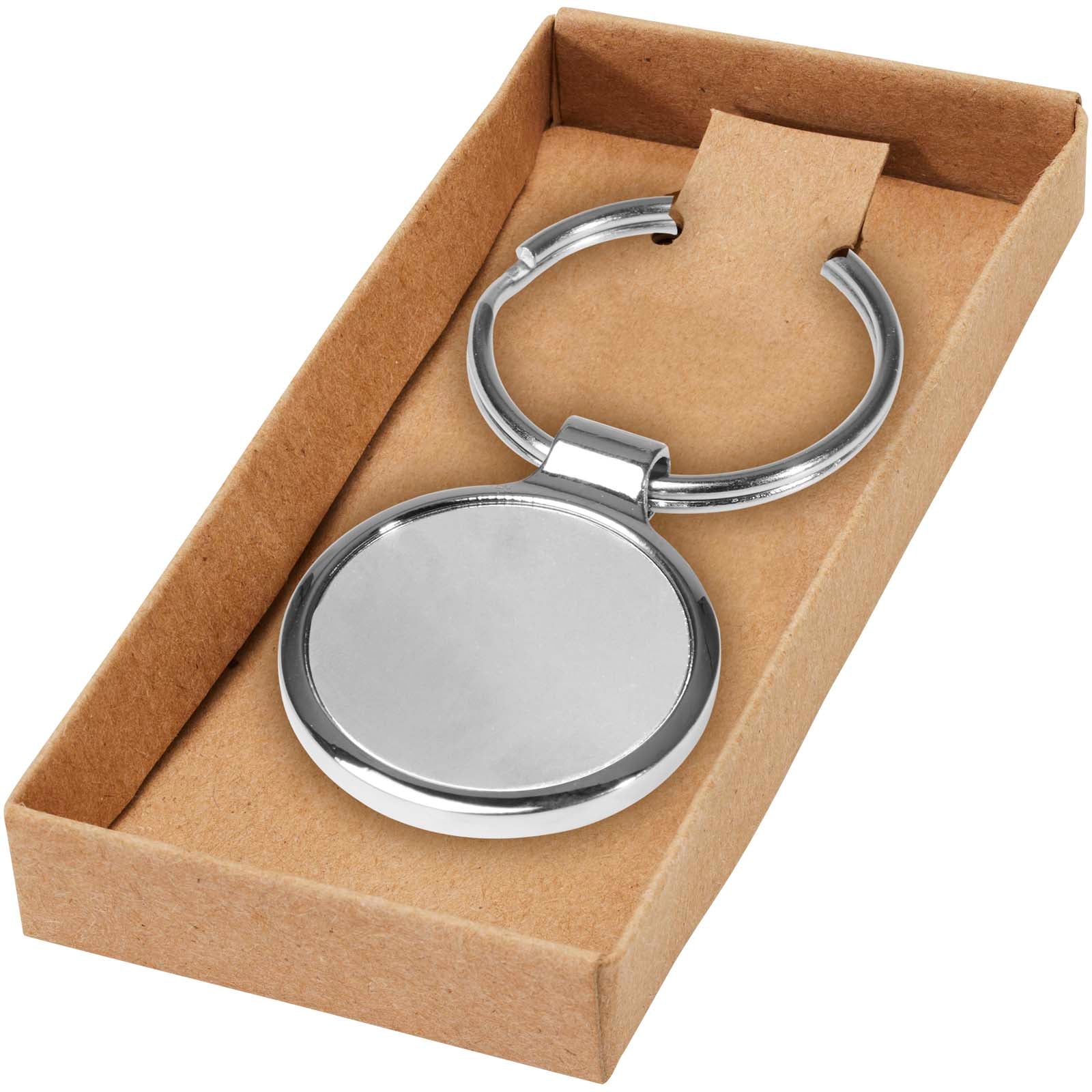 Orlene runder Schlüsselanhänger – Silber