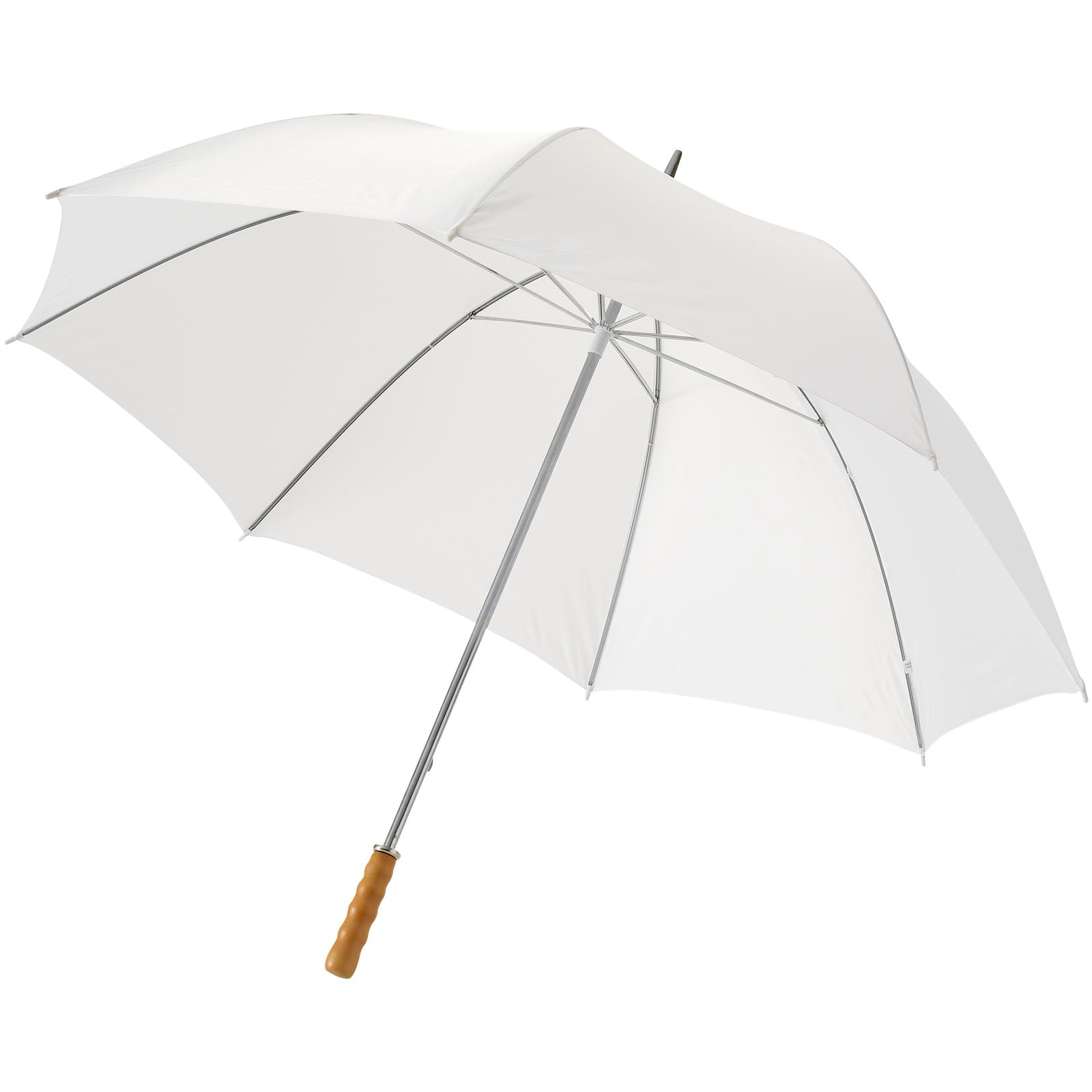 Karl 30" Golfschirm mit Holzgriff – Weiss