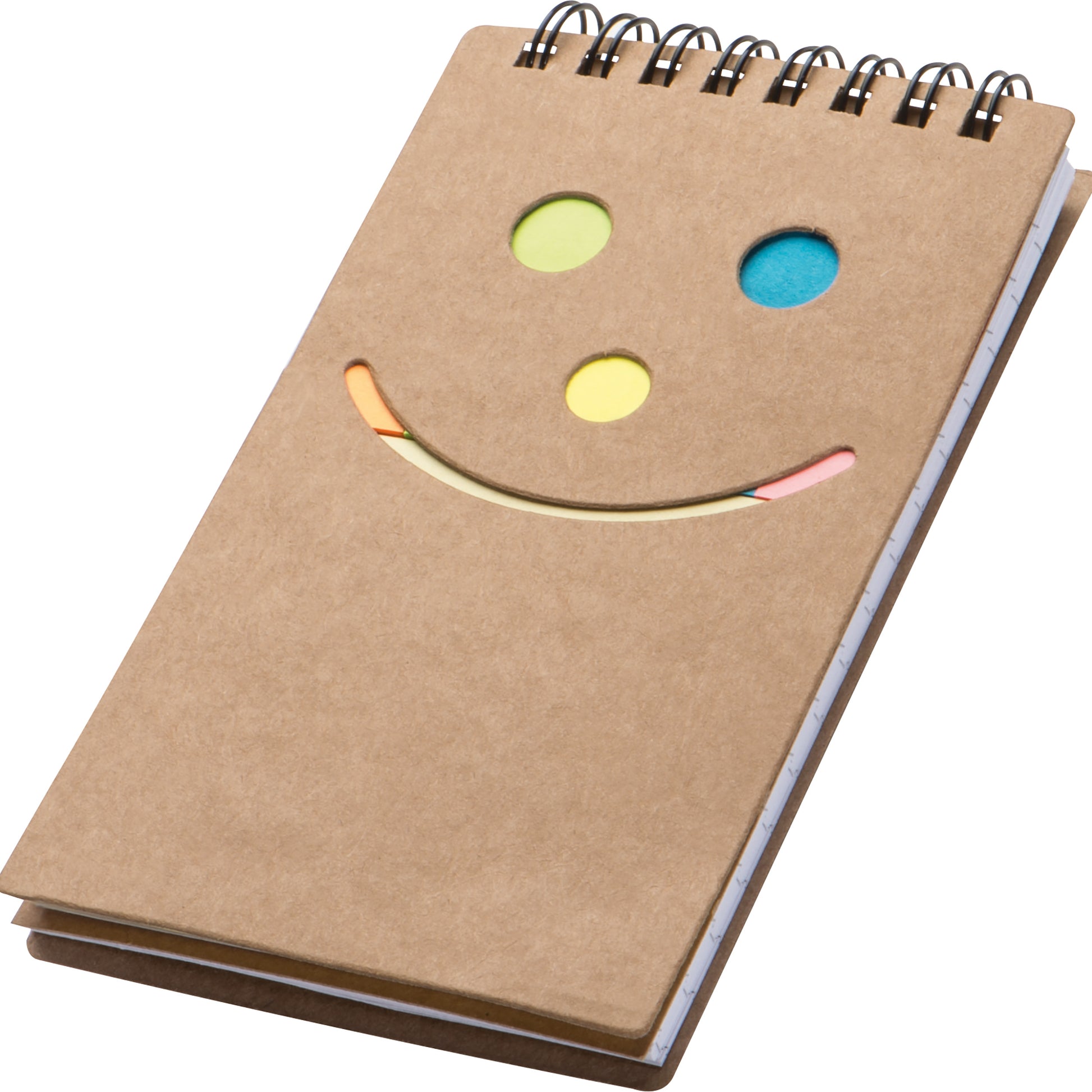 Notizblock mit Spiralbindung und einem Smile Gesicht MANLIO