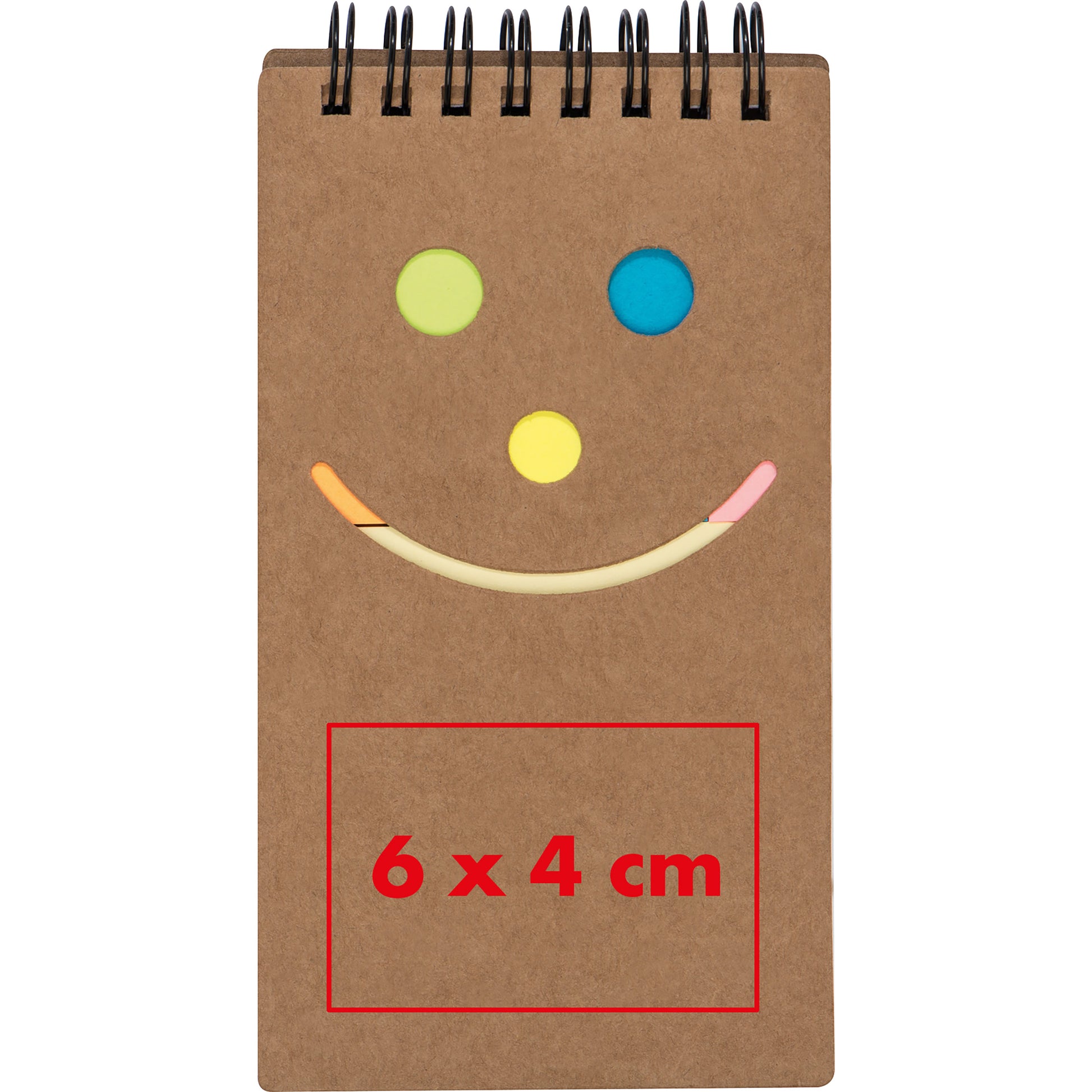 Notizblock mit Spiralbindung und einem Smile Gesicht MANLIO