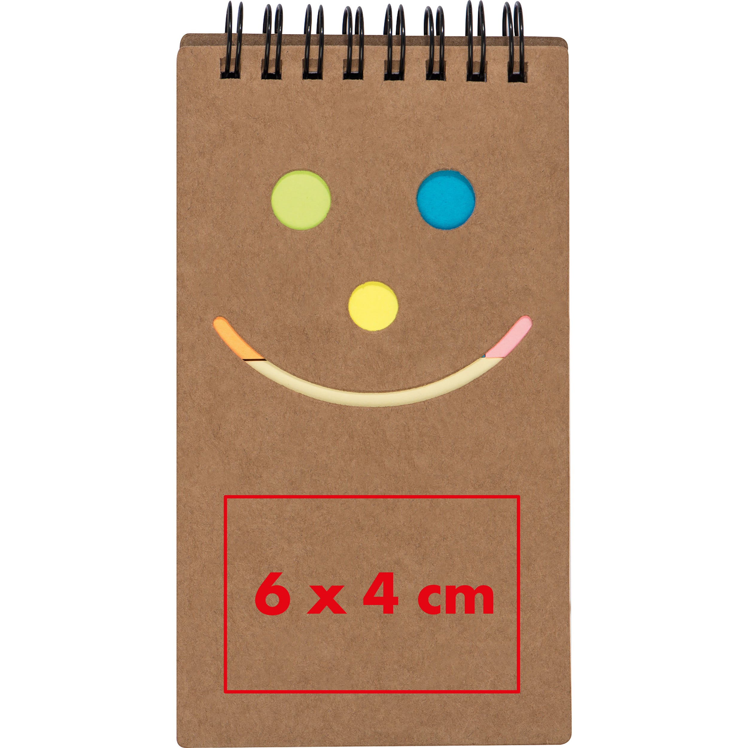 Notizblock mit Spiralbindung und einem Smile Gesicht MANLIO