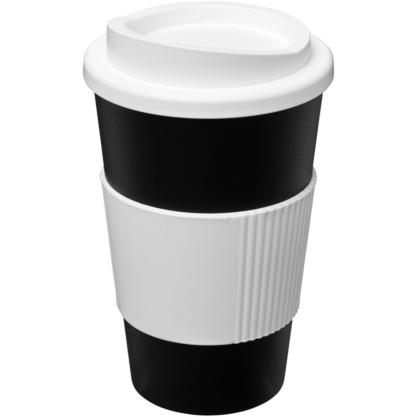 Americano® 350 ml Isolierbecher mit Schutzring – Schwarz und Weiss