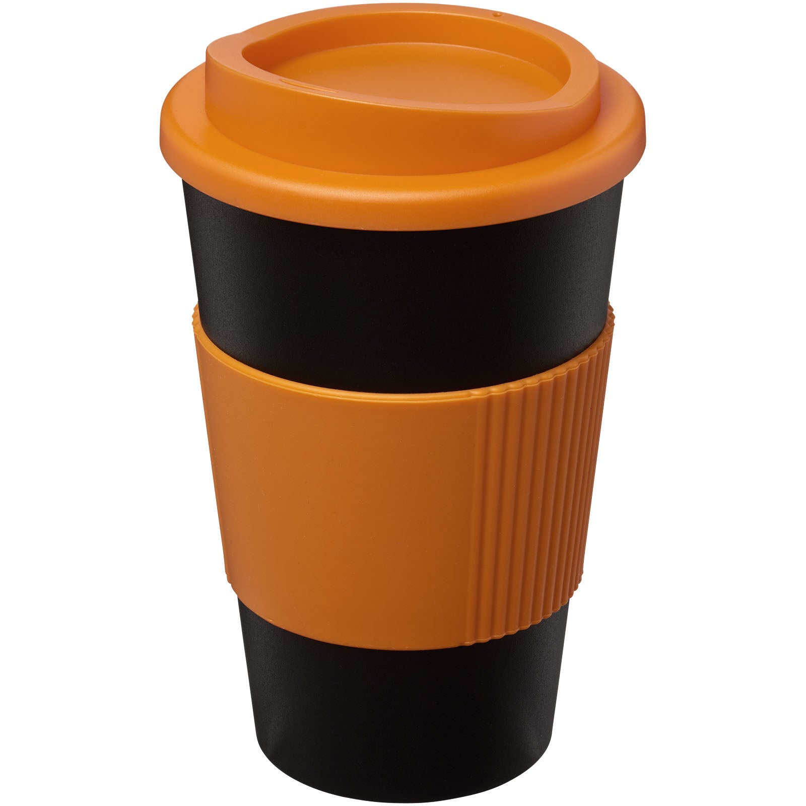 Americano® 350 ml Isolierbecher mit Schutzring – Schwarz und Orange