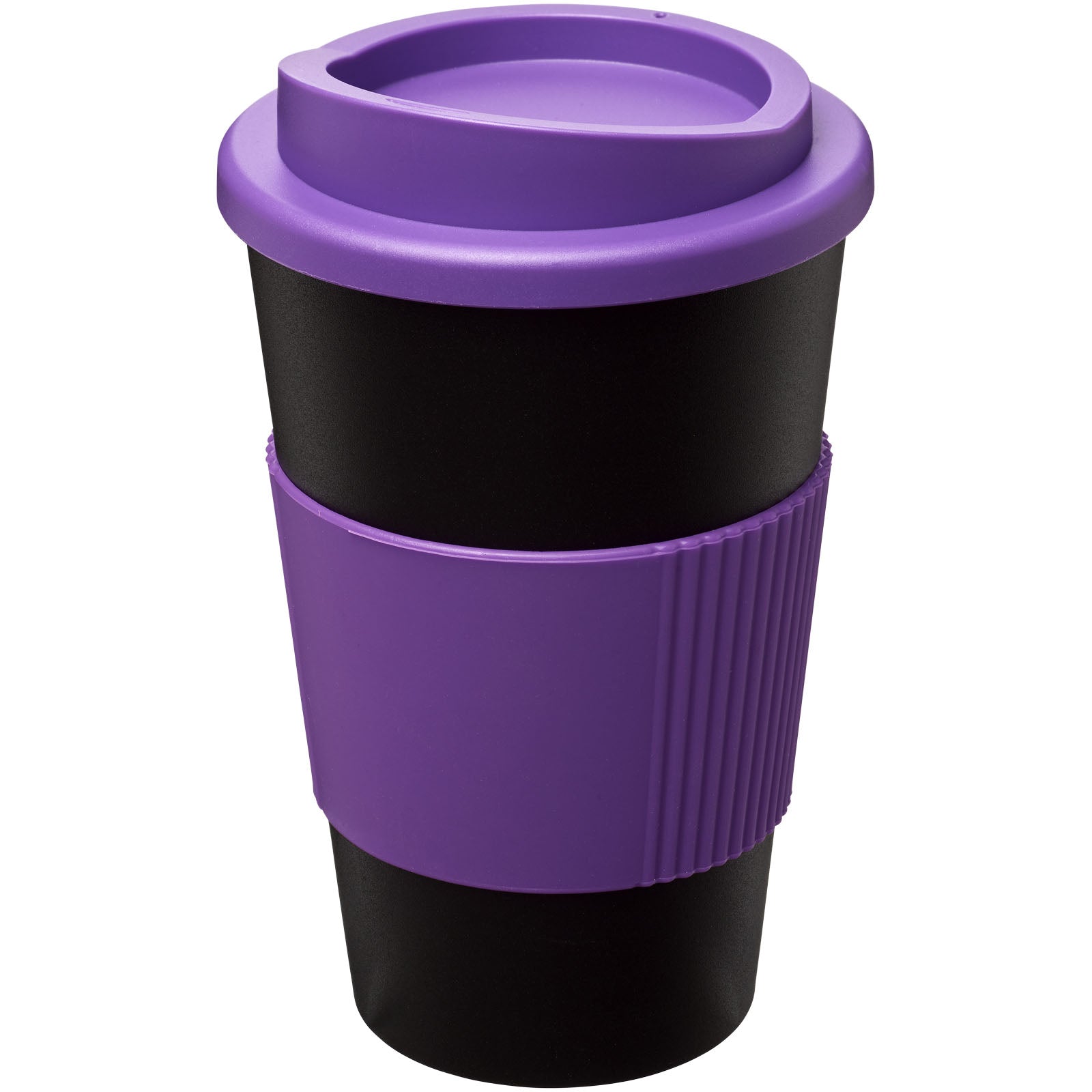 Americano® 350 ml Isolierbecher mit Schutzring – Schwarz und Lila