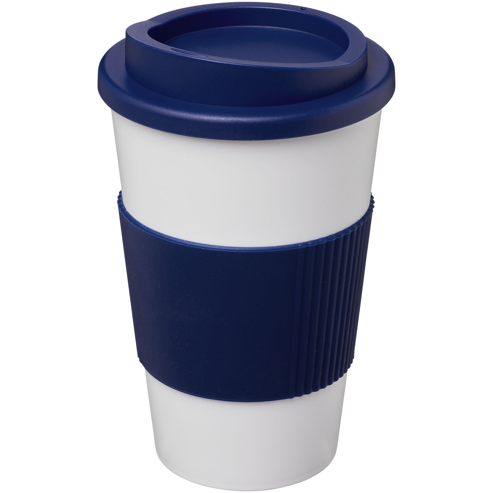 Americano® 350 ml Isolierbecher mit Schutzring – Weiss und Blau