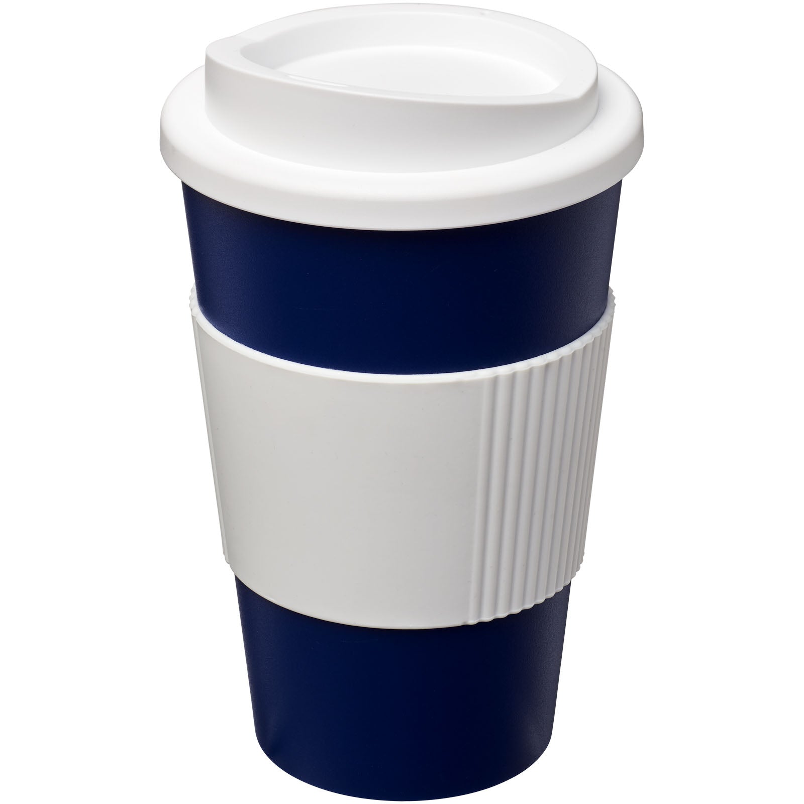 Americano® 350 ml Isolierbecher mit Schutzring – Blau und Weiss