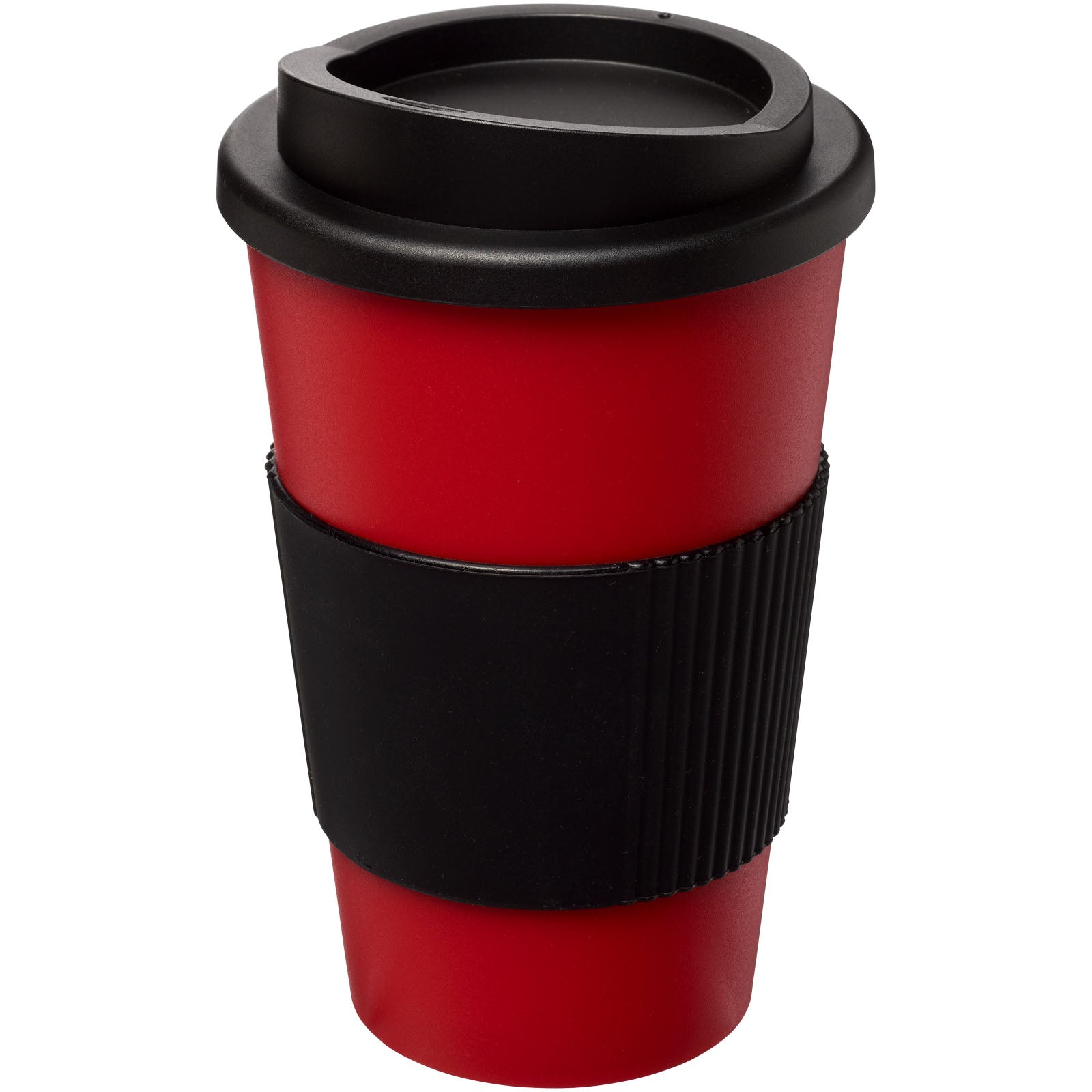 Americano® 350 ml Isolierbecher mit Schutzring – Rot und Schwarz