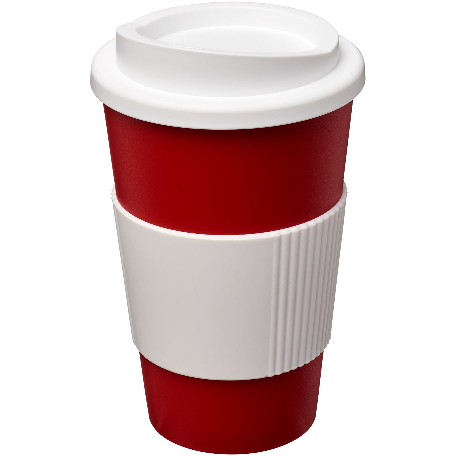 Americano® 350 ml Isolierbecher mit Schutzring – Rot und Weiss
