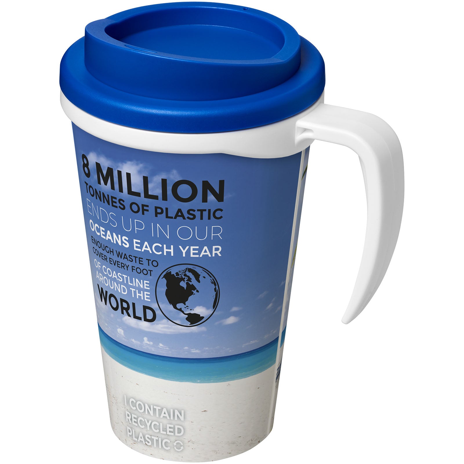 Brite-Ameriano® Grande 350 ml Isolierbecher – Weiss und Mittelblau