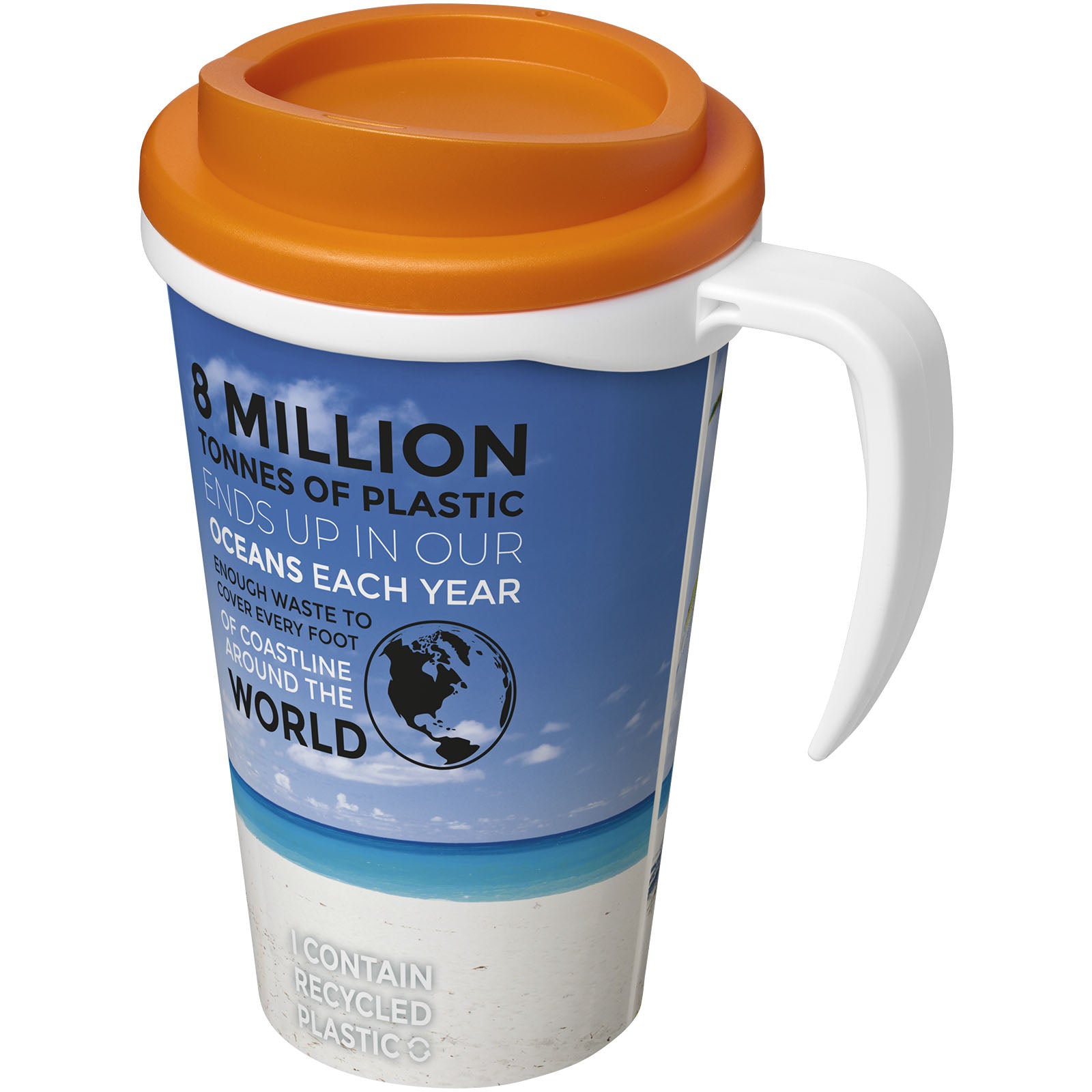 Brite-Ameriano® Grande 350 ml Isolierbecher – Weiss und Orange