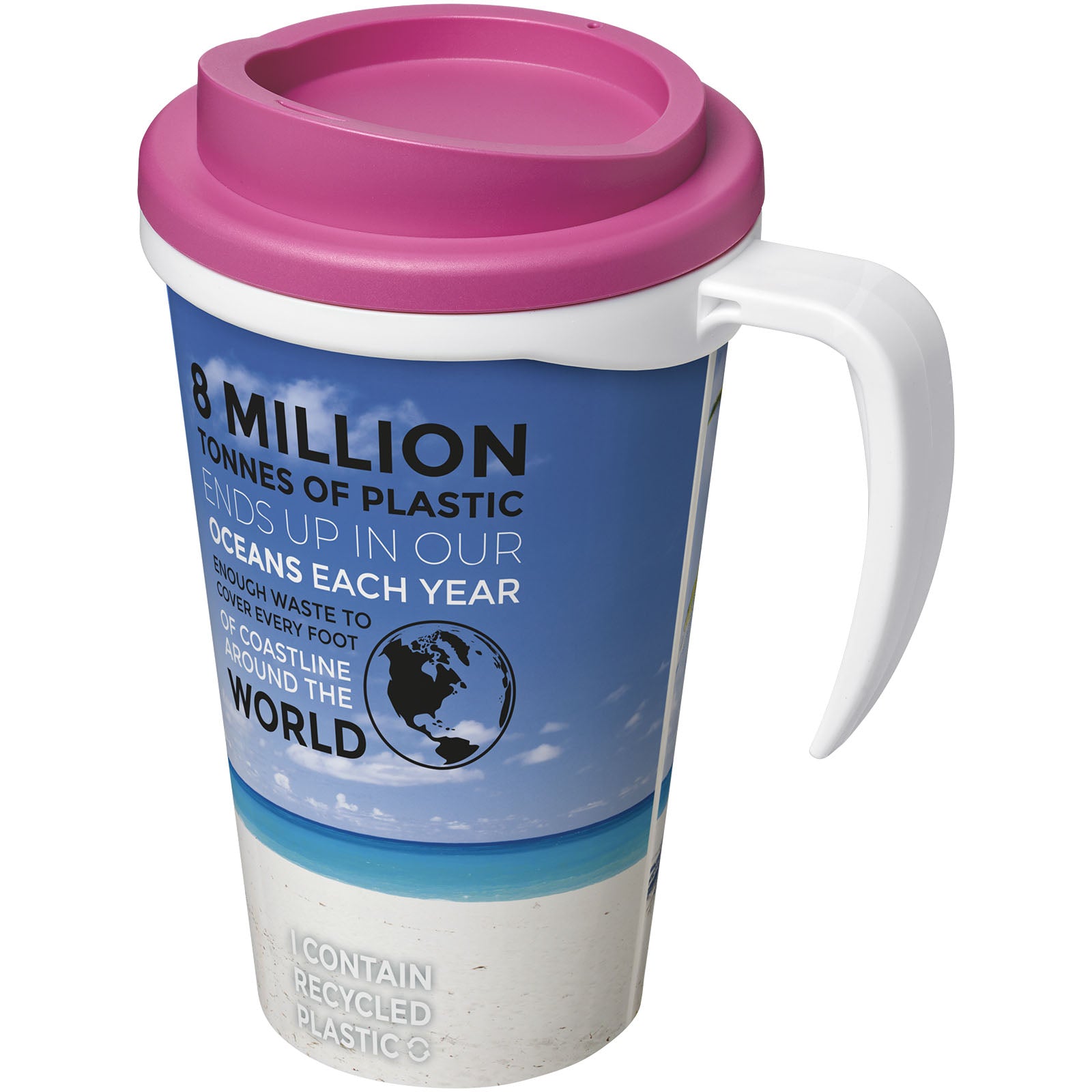 Brite-Ameriano® Grande 350 ml Isolierbecher – Weiss und Rosa