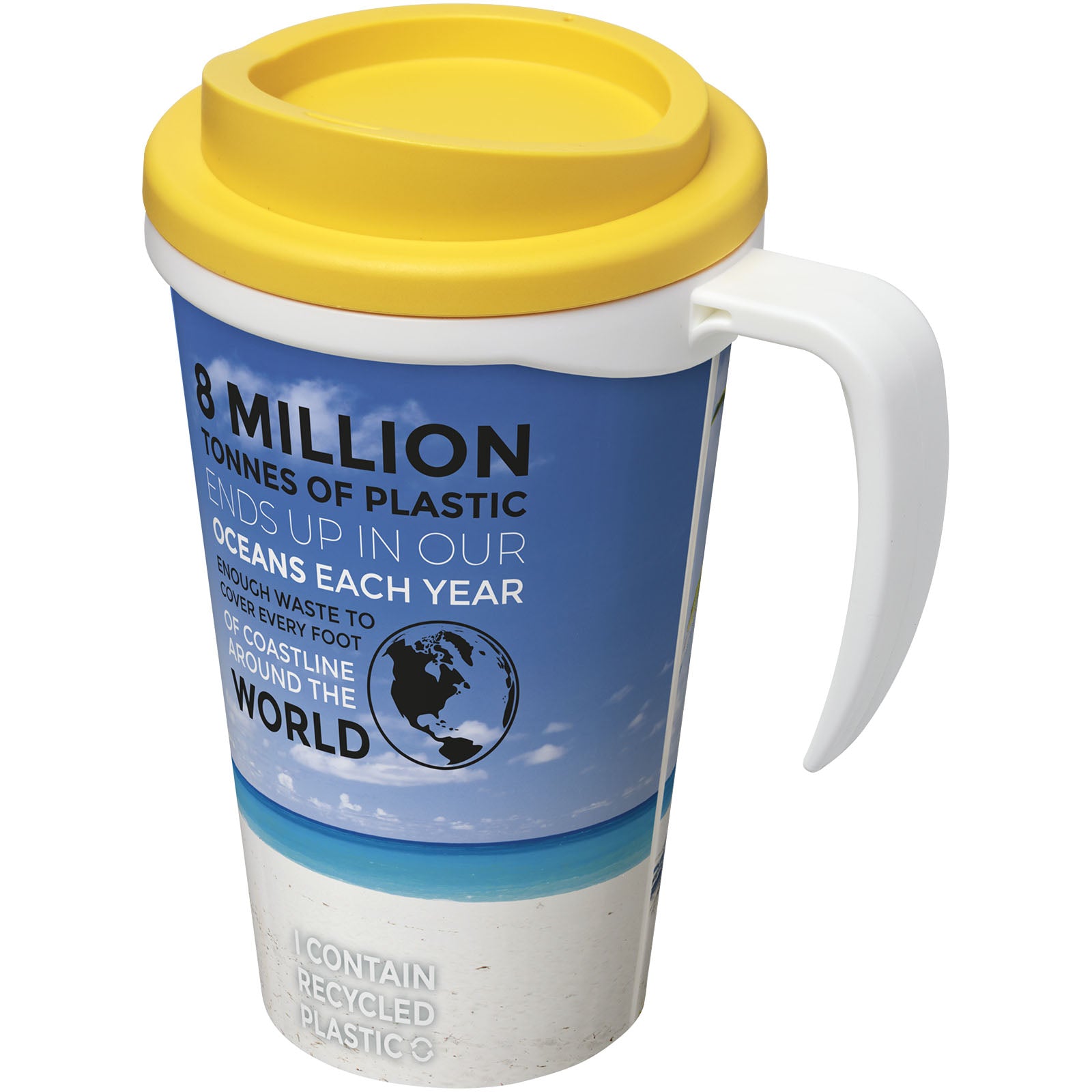 Brite-Ameriano® Grande 350 ml Isolierbecher – Weiss und Gelb