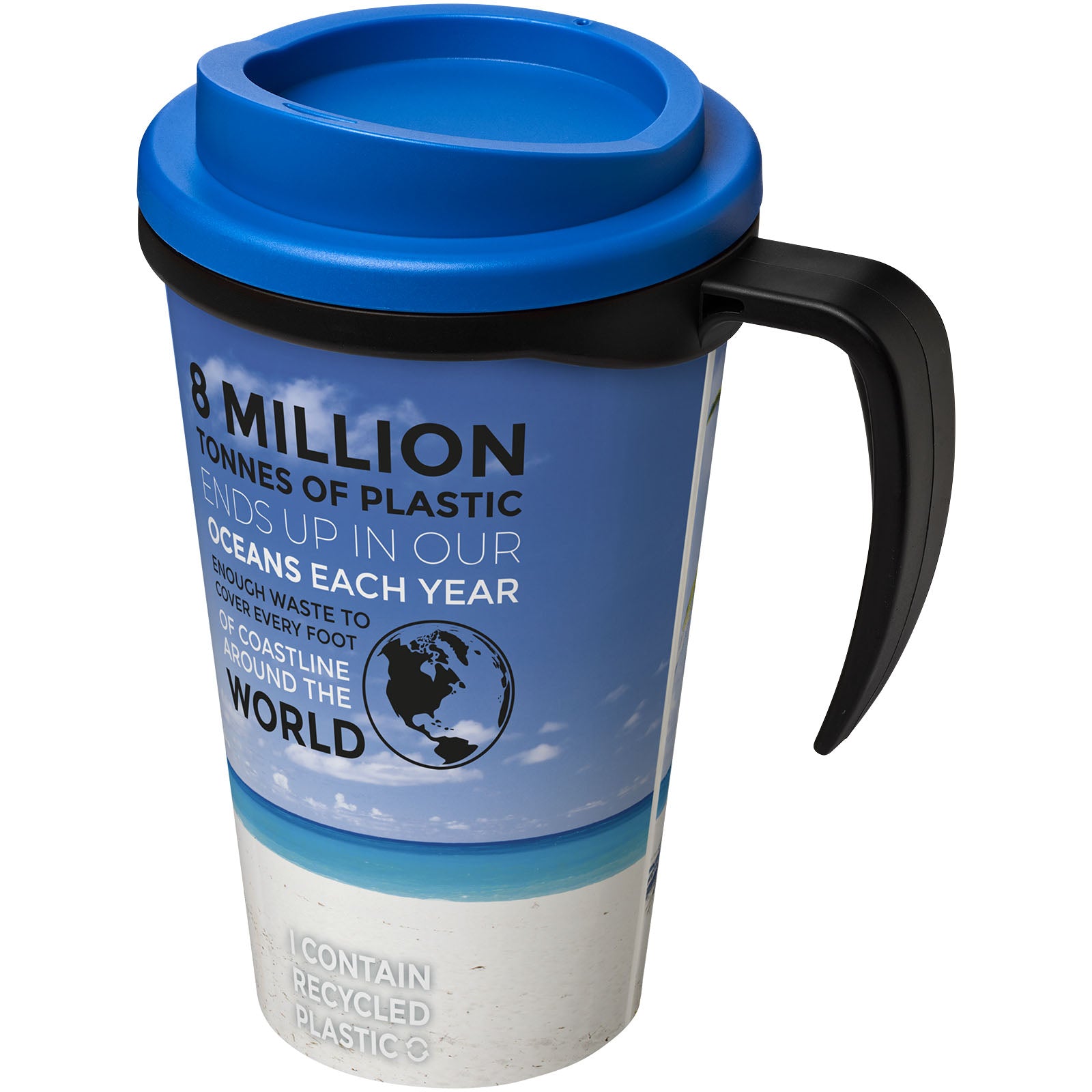 Brite-Ameriano® Grande 350 ml Isolierbecher – Schwarz und Mittelblau