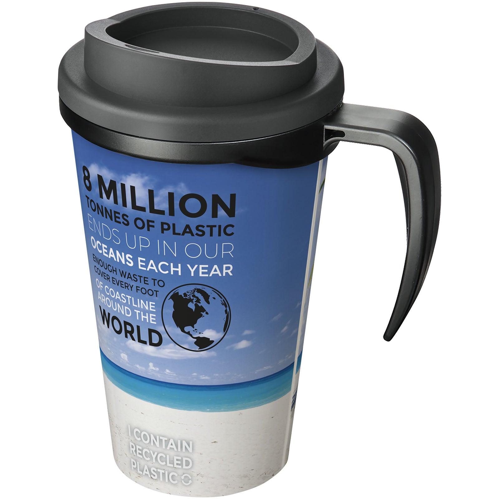 Brite-Ameriano® Grande 350 ml Isolierbecher – Schwarz und Grau