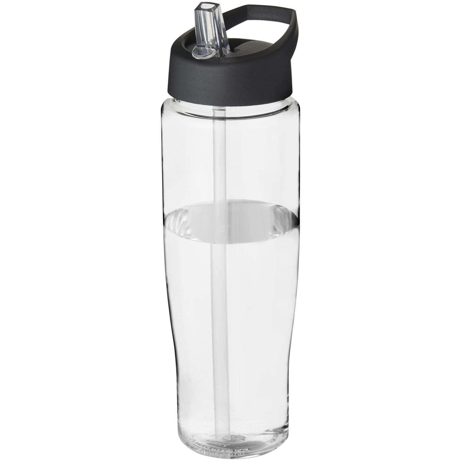 H2O Active® Tempo 700 ml Sportflasche mit Ausgussdeckel – Transparent und Schwarz
