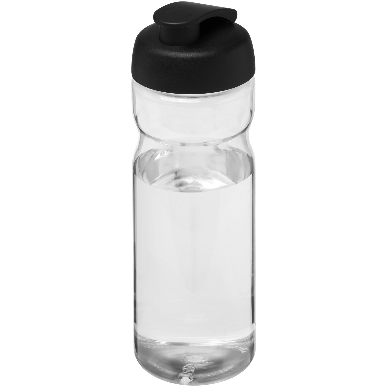 H2O Active® Base 650 ml Sportflasche mit Klappdeckel – Transparent und Schwarz
