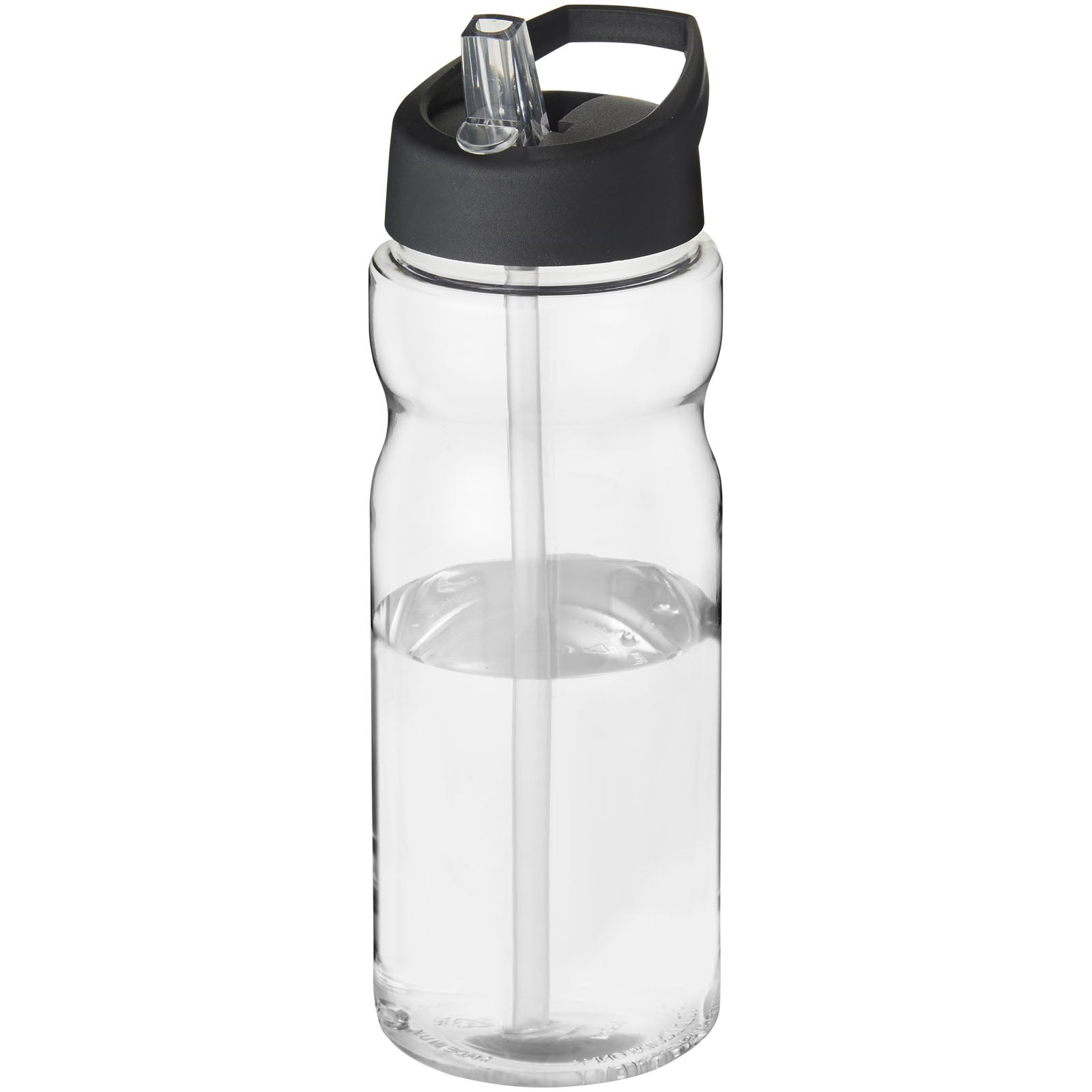 H2O Active® Base 650 ml Sportflasche mit Ausgussdeckel – Transparent und Schwarz