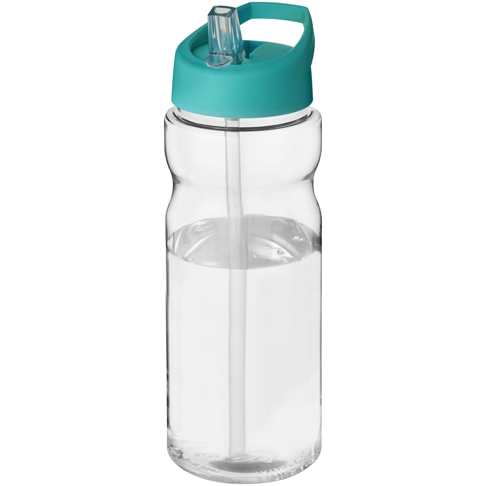 H2O Active® Base 650 ml Sportflasche mit Ausgussdeckel – Transparent und Aquablau
