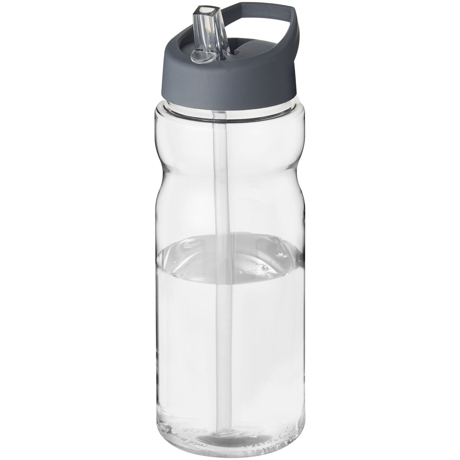 H2O Active® Base 650 ml Sportflasche mit Ausgussdeckel – Transparent und Storm Grey