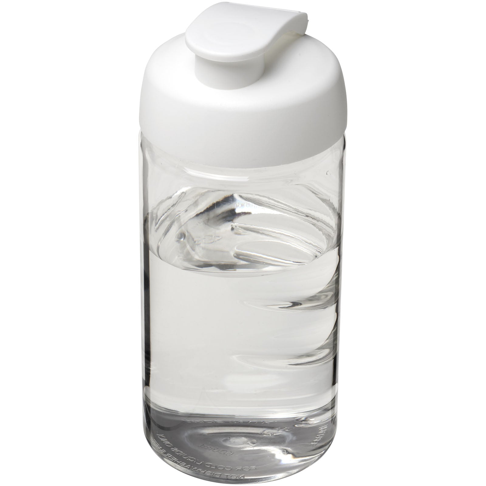 H2O Active® Bop 500 ml Sportflasche mit Klappdeckel – Transparent und Weiss