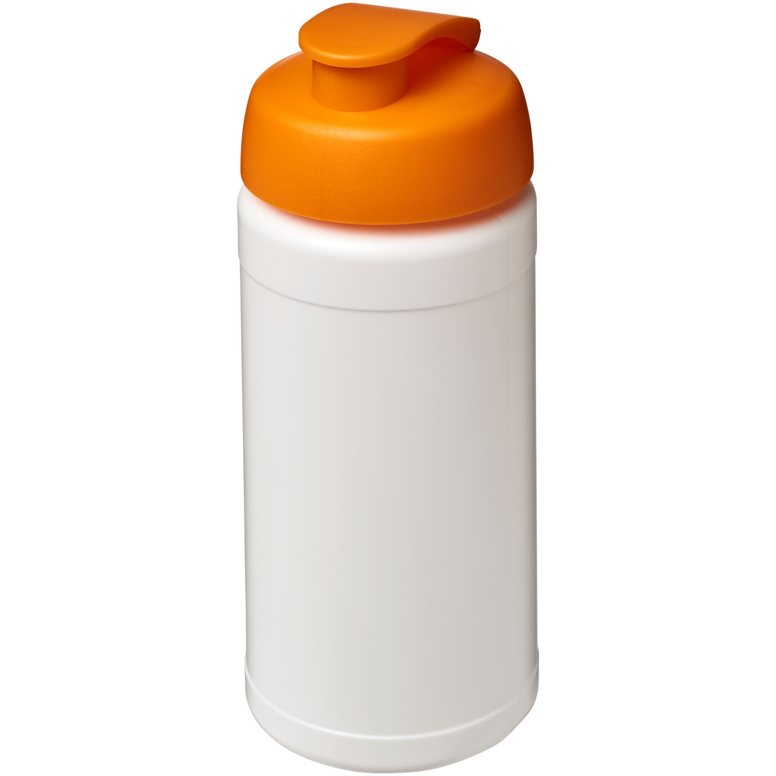 Baseline® Plus 500 ml Sportflasche mit Klappdeckel – Weiss und Orange