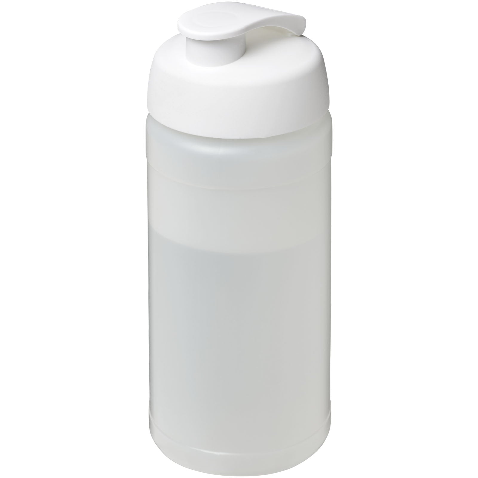 Baseline® Plus 500 ml Sportflasche mit Klappdeckel – Transparent und Weiss