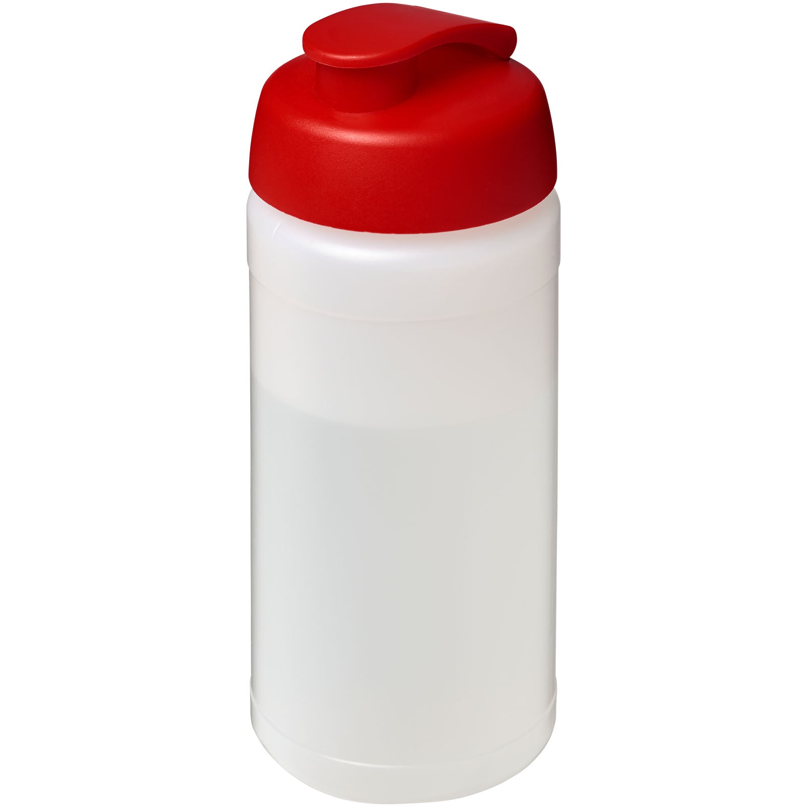 Baseline® Plus 500 ml Sportflasche mit Klappdeckel – Transparent und Rot
