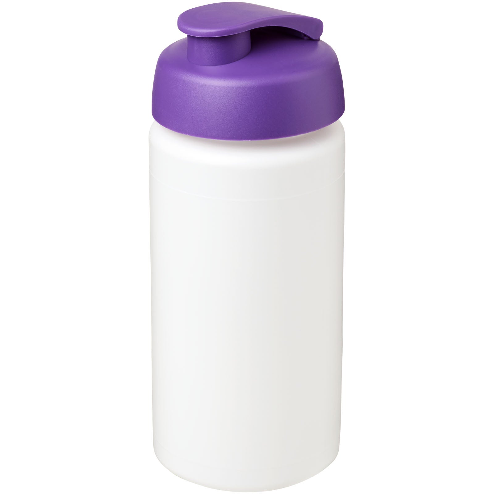 Baseline® Plus grip 500 ml Sportflasche mit Klappdeckel – Weiss und Lila