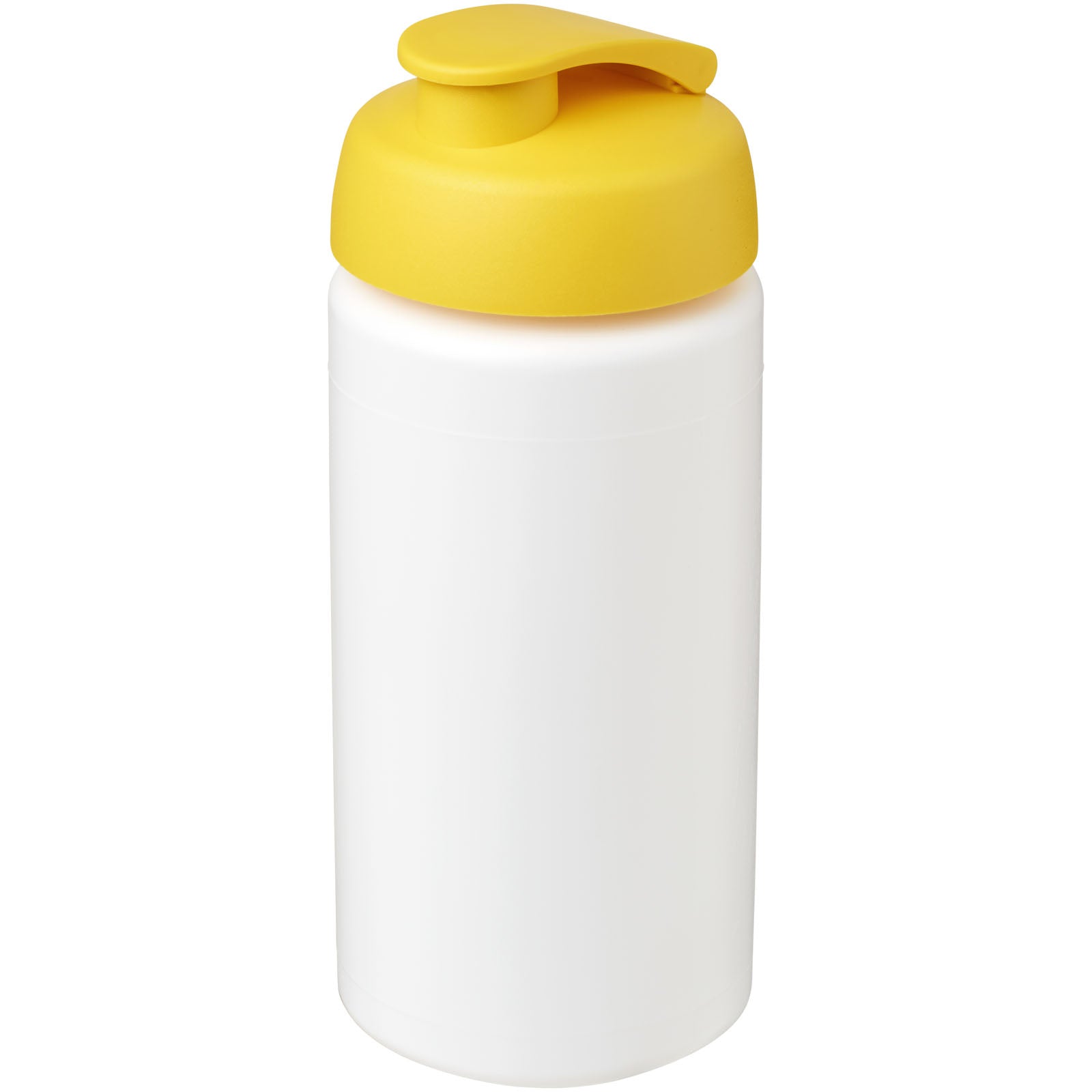 Baseline® Plus grip 500 ml Sportflasche mit Klappdeckel – Weiss und Gelb