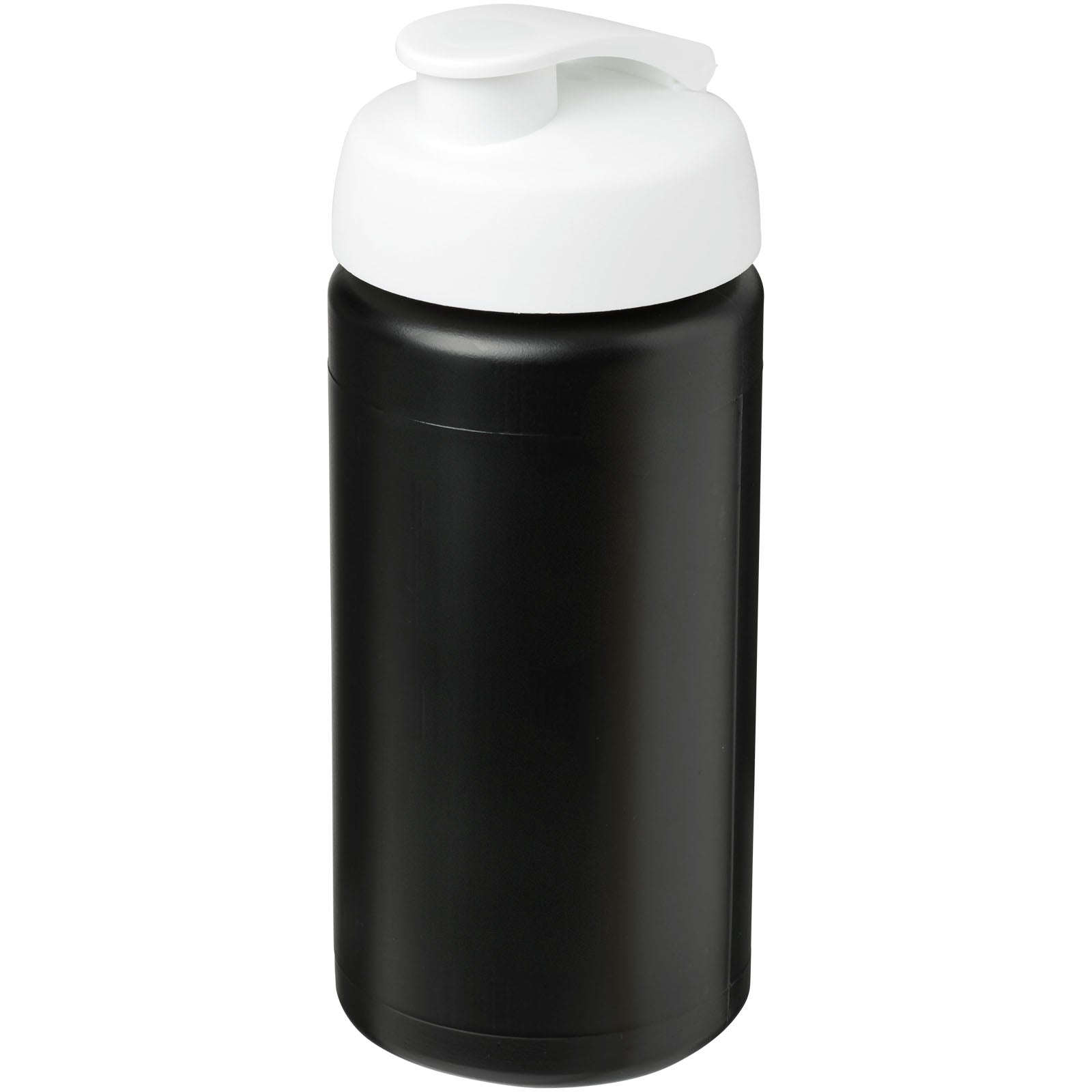 Baseline® Plus grip 500 ml Sportflasche mit Klappdeckel – Schwarz und Weiss