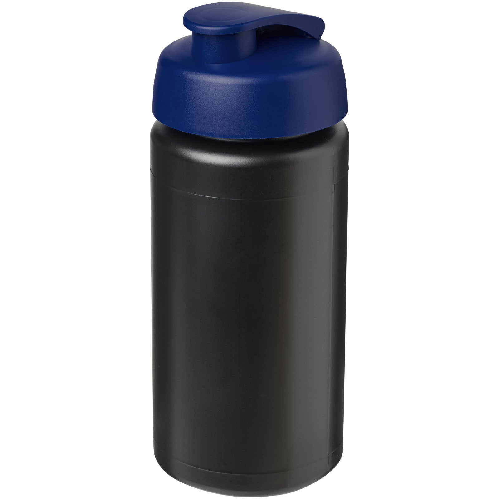 Baseline® Plus grip 500 ml Sportflasche mit Klappdeckel – Schwarz und Blau