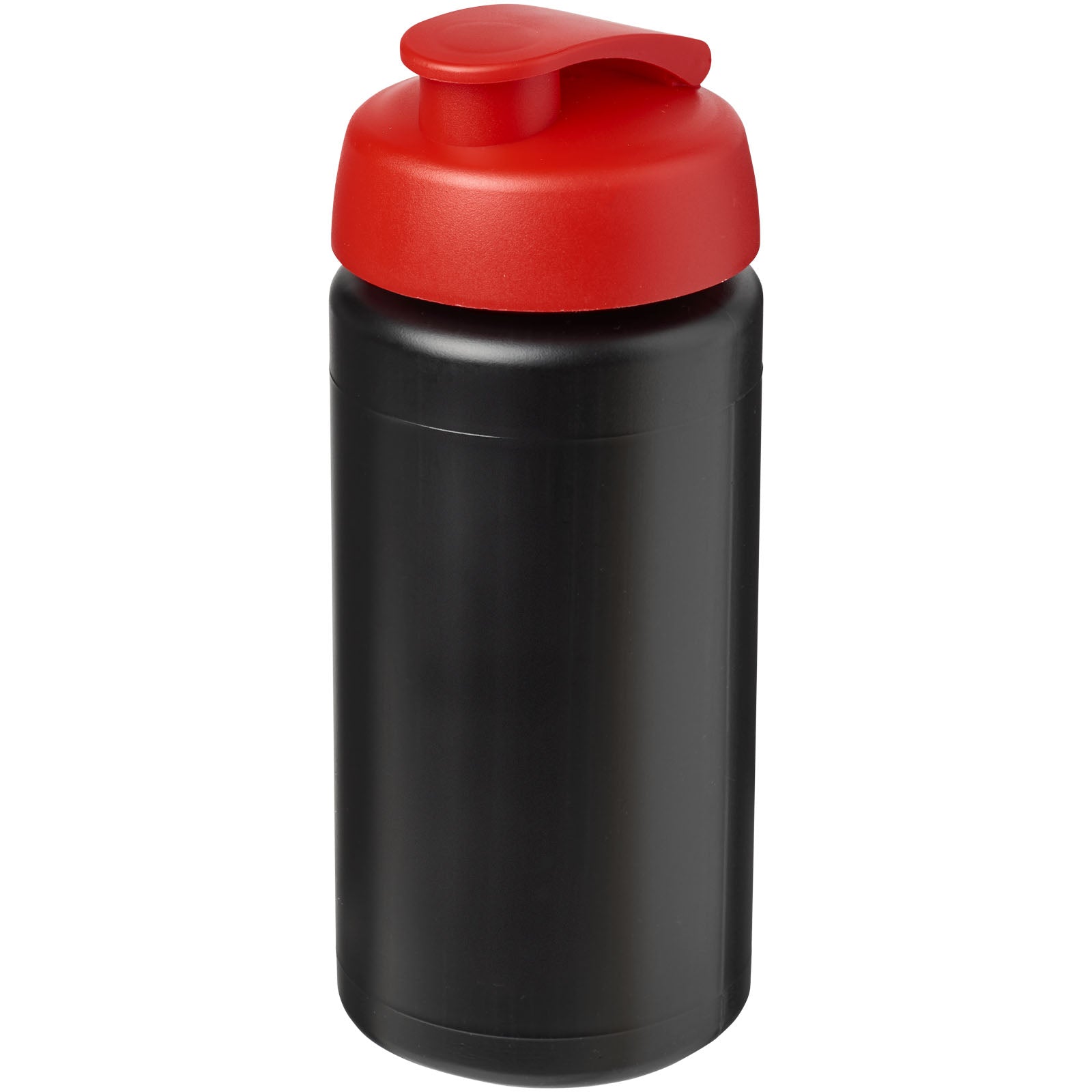 Baseline® Plus grip 500 ml Sportflasche mit Klappdeckel – Schwarz und Rot