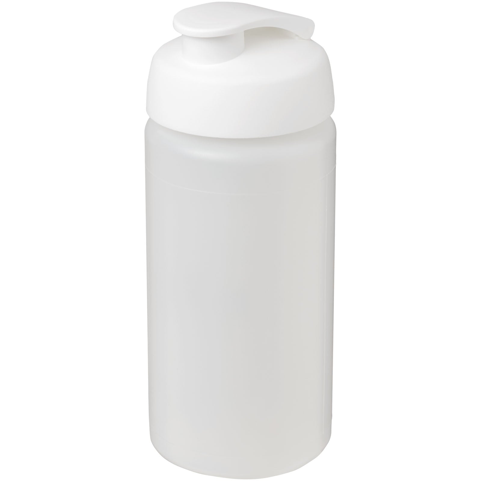 Baseline® Plus grip 500 ml Sportflasche mit Klappdeckel – Transparent und Weiss