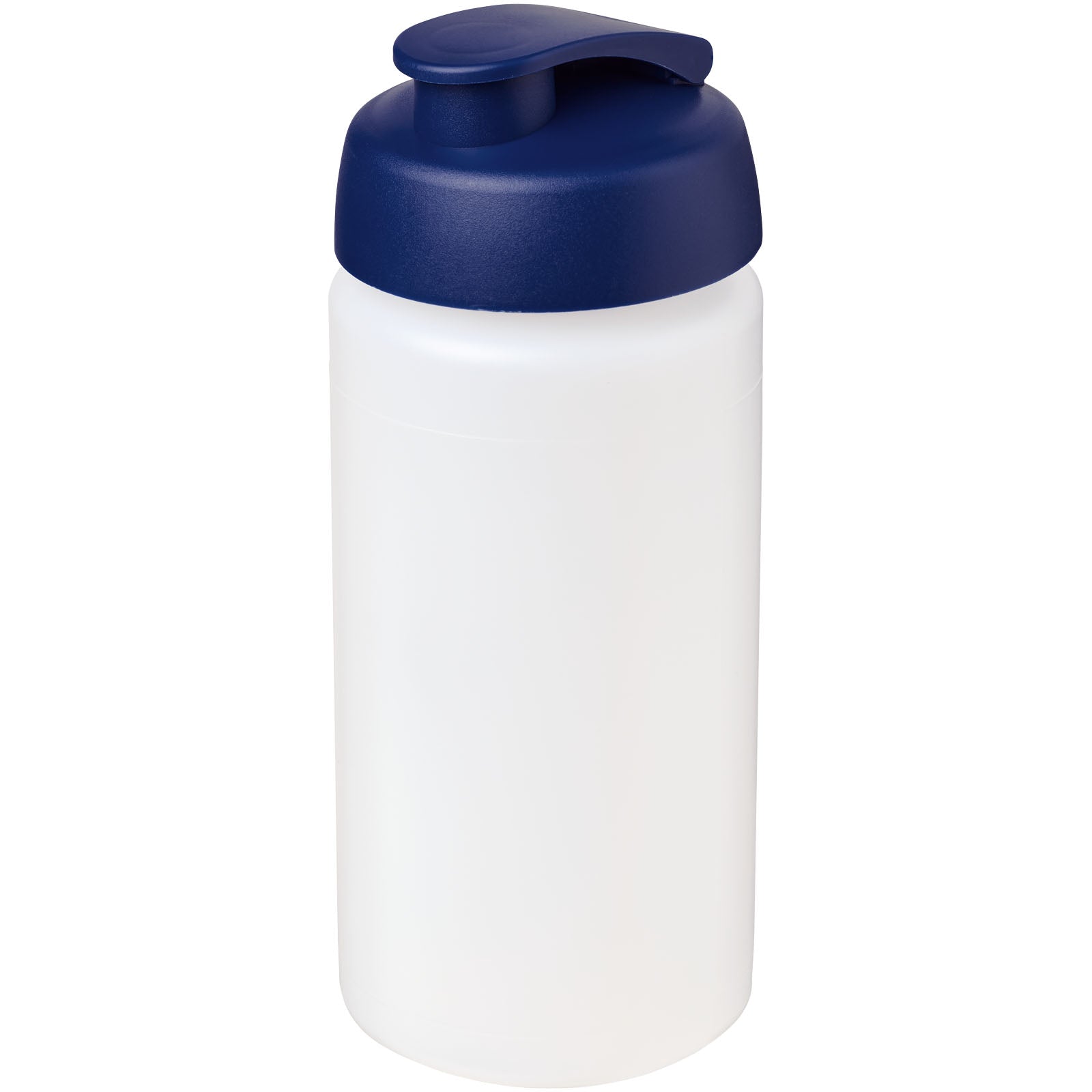 Baseline® Plus grip 500 ml Sportflasche mit Klappdeckel – Transparent und Blau