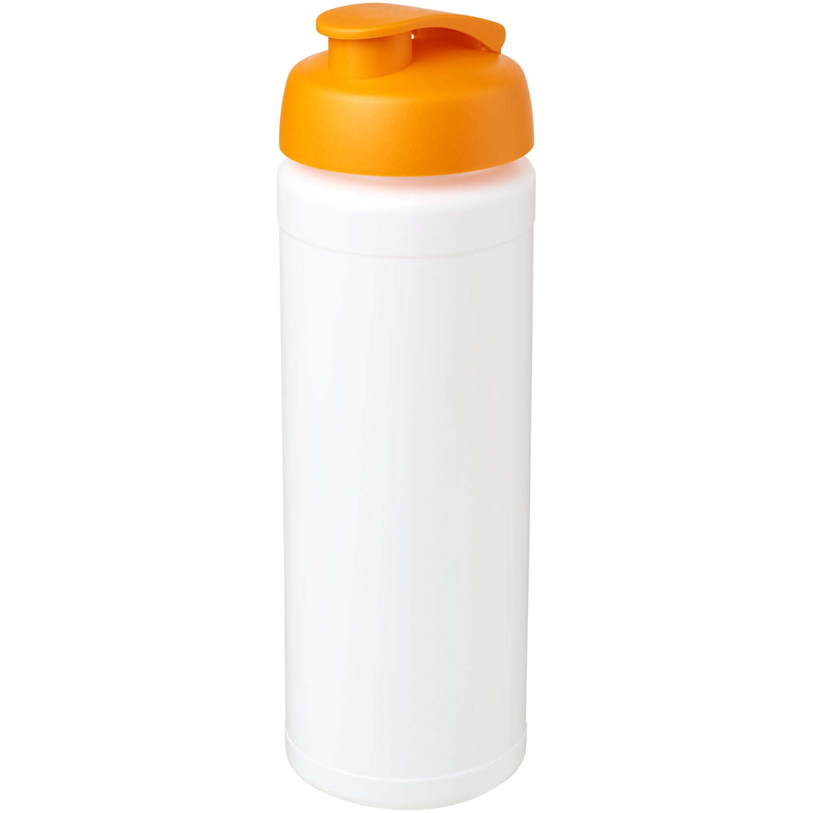 Baseline® Plus grip 750 ml Sportflasche mit Klappdeckel – Weiss und Orange