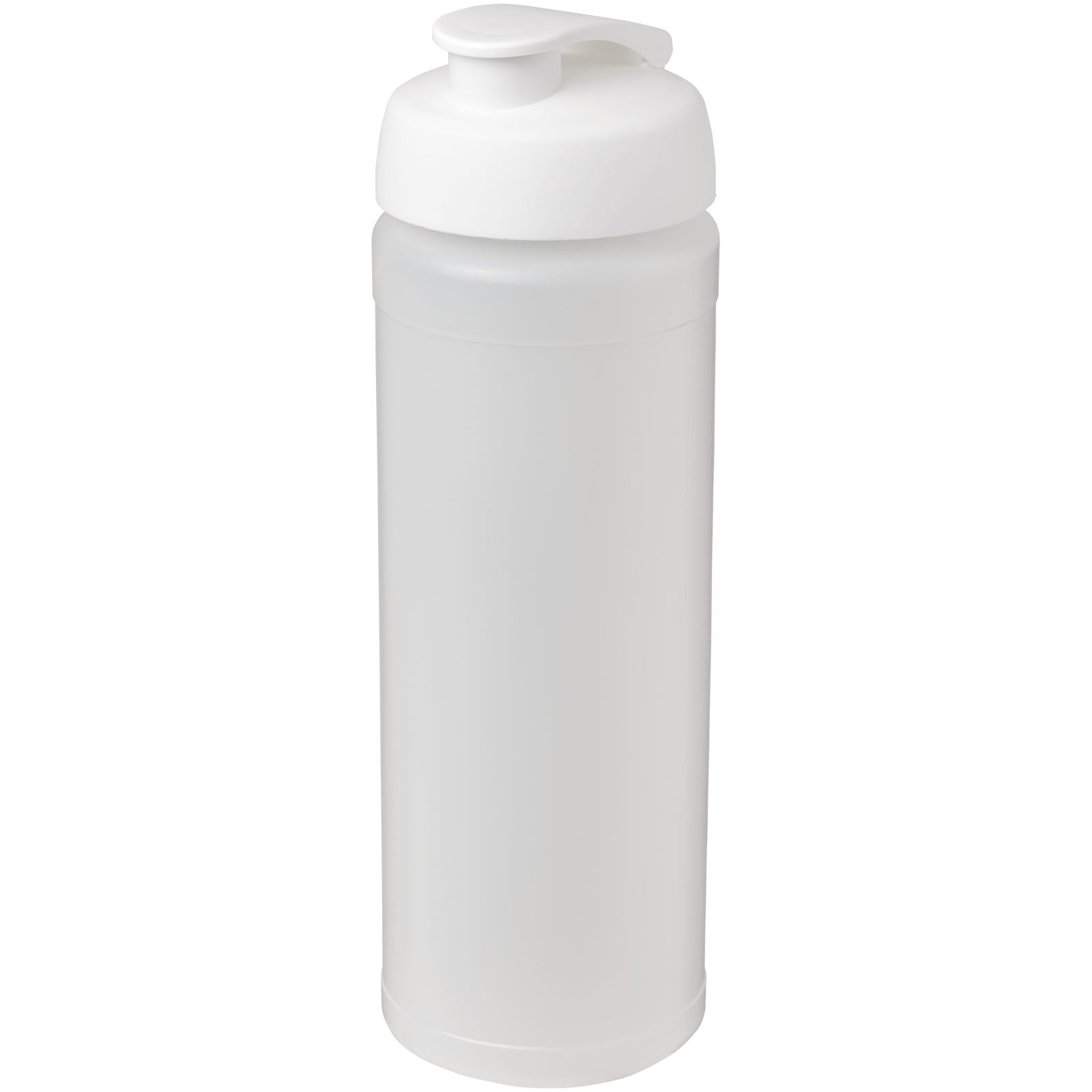 Baseline® Plus grip 750 ml Sportflasche mit Klappdeckel – Transparent und Weiss