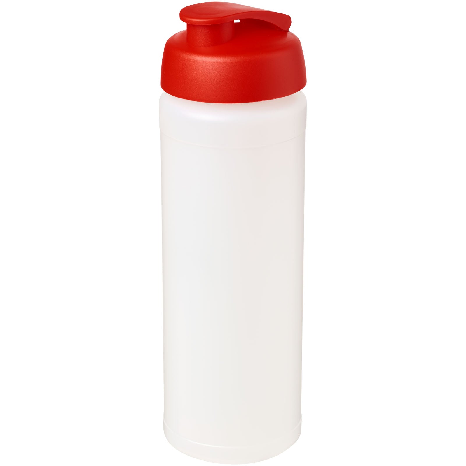 Baseline® Plus grip 750 ml Sportflasche mit Klappdeckel – Transparent und Rot