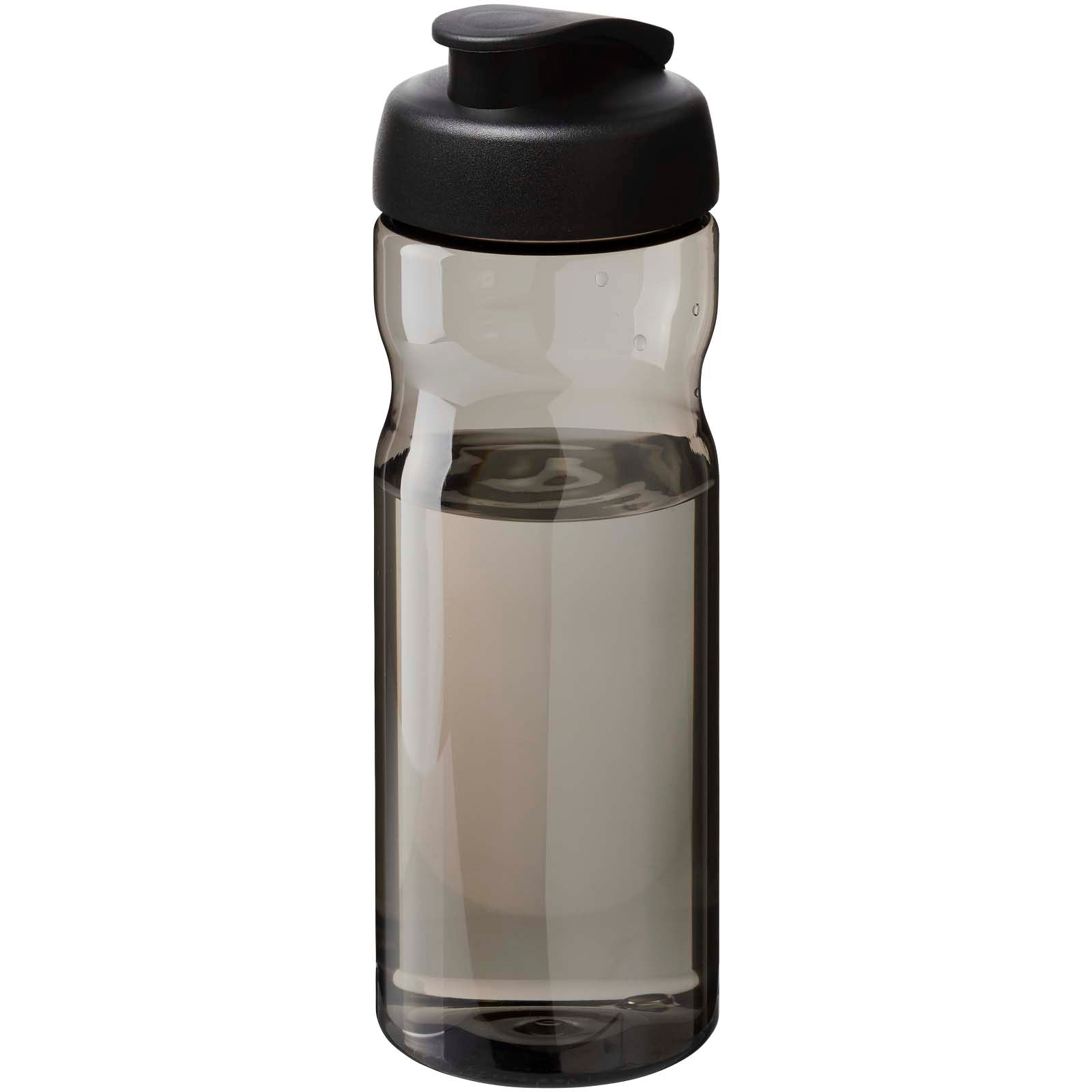 H2O Active® Eco POP Base 650 ml Sportflasche mit Klappdeckel – Charcoal und Schwarz