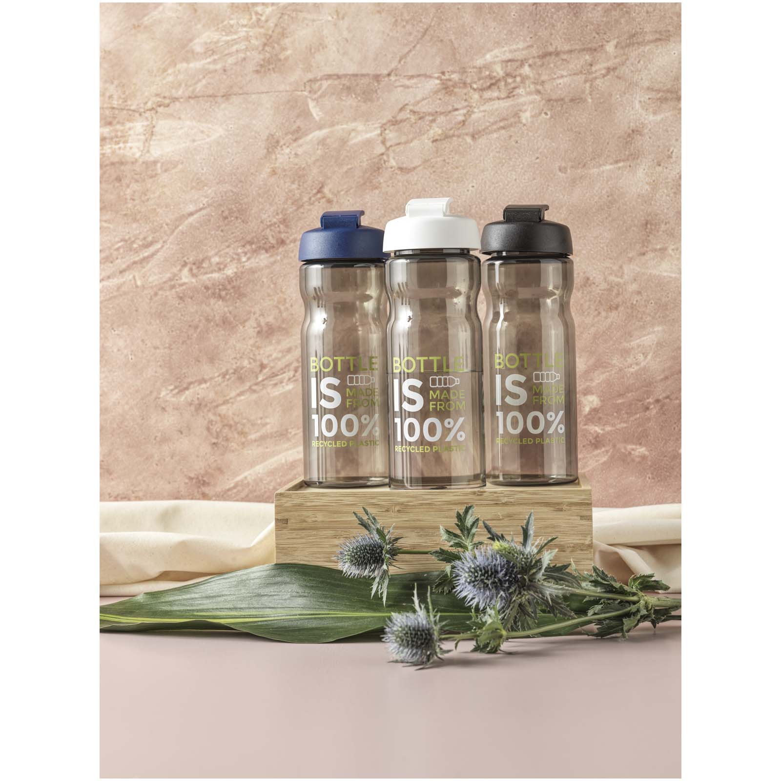 H2O Active® Eco POP Base 650 ml Sportflasche mit Klappdeckel