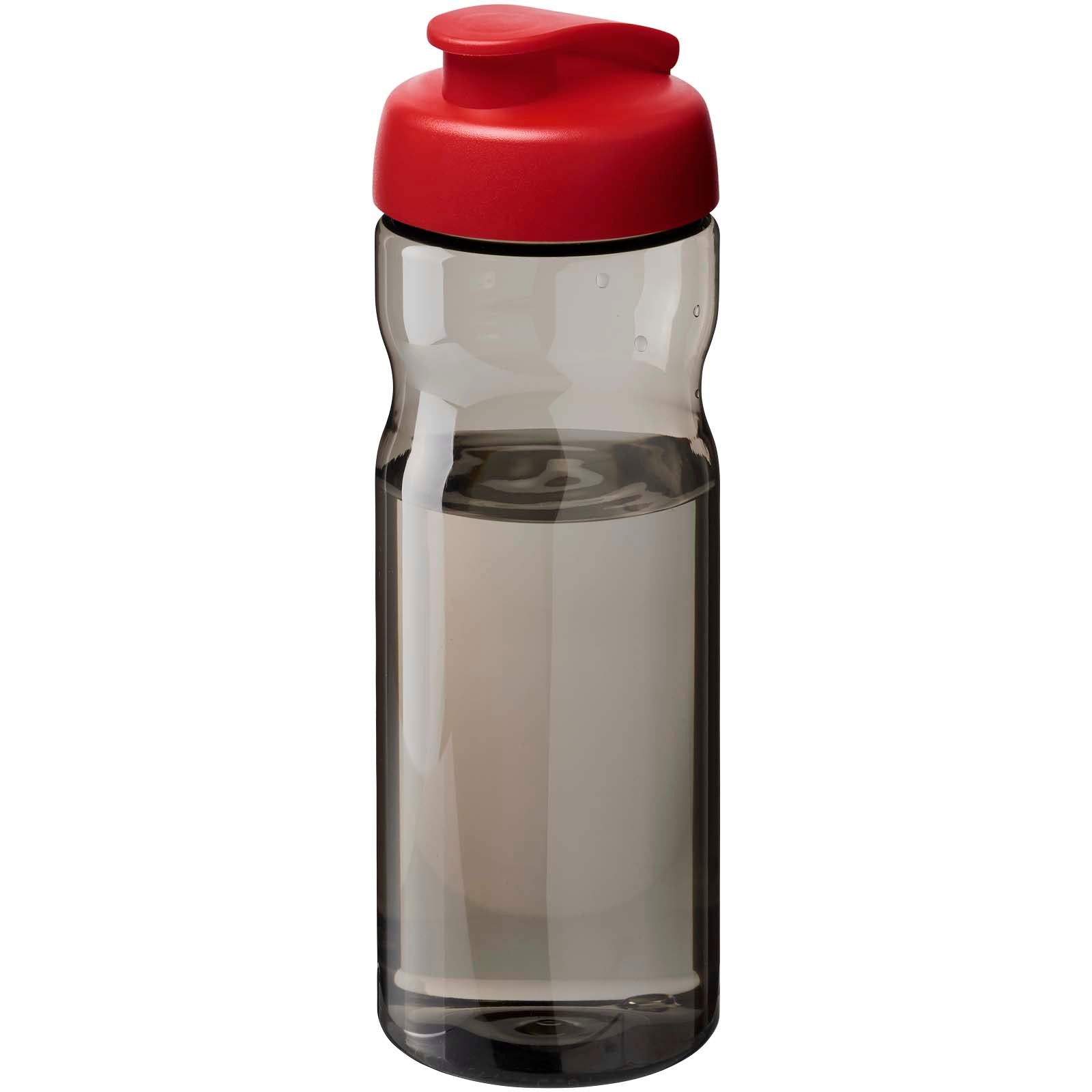 H2O Active® Eco POP Base 650 ml Sportflasche mit Klappdeckel – Kohle und Rot