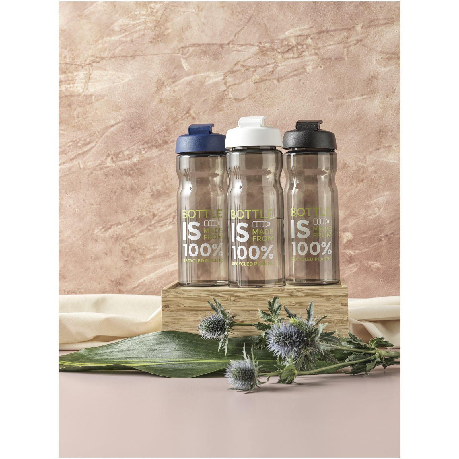 H2O Active® Eco POP Base 650 ml Sportflasche mit Klappdeckel