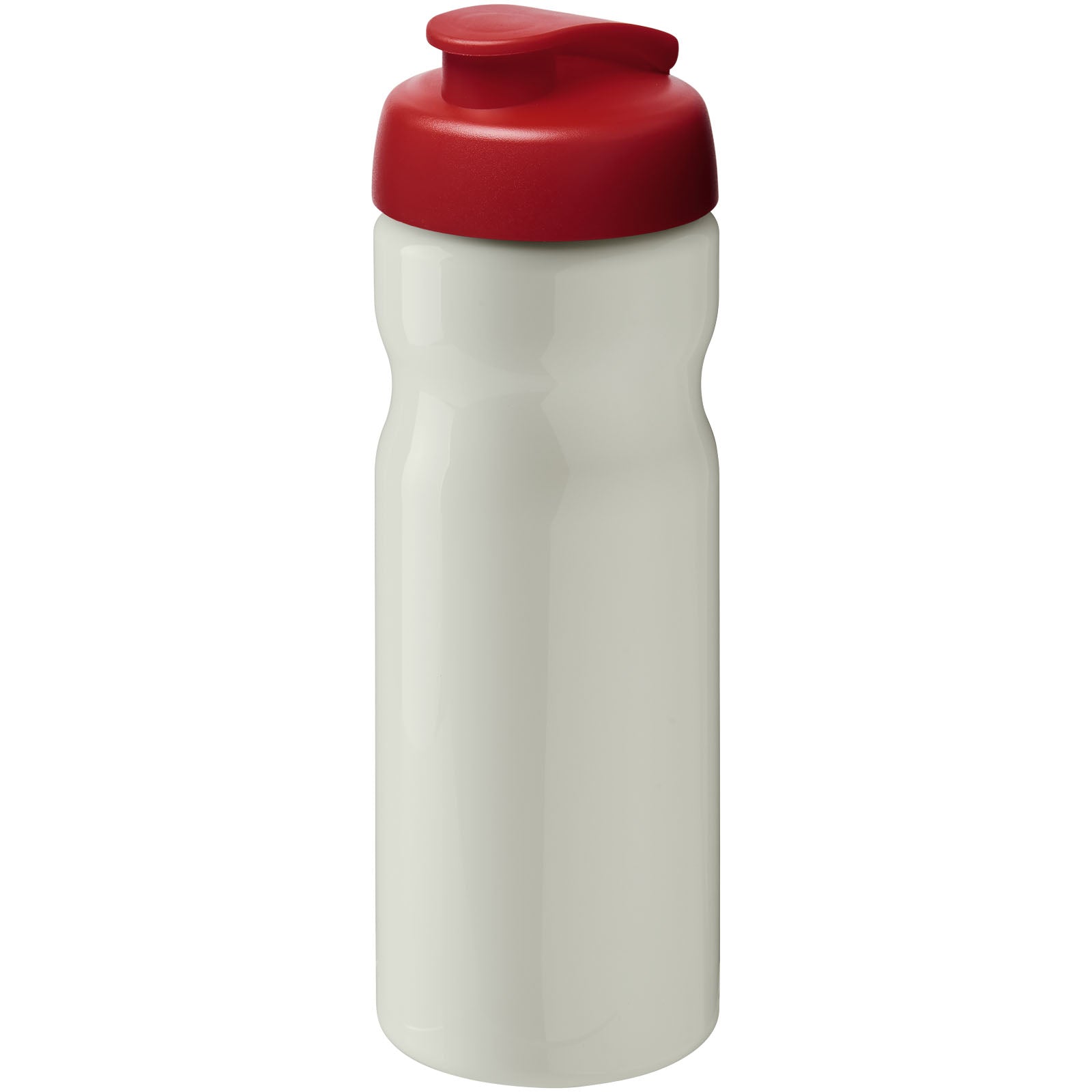 H2O Active® Eco POP Base 650 ml Sportflasche mit Klappdeckel – Elfenbeinweiß und Rot
