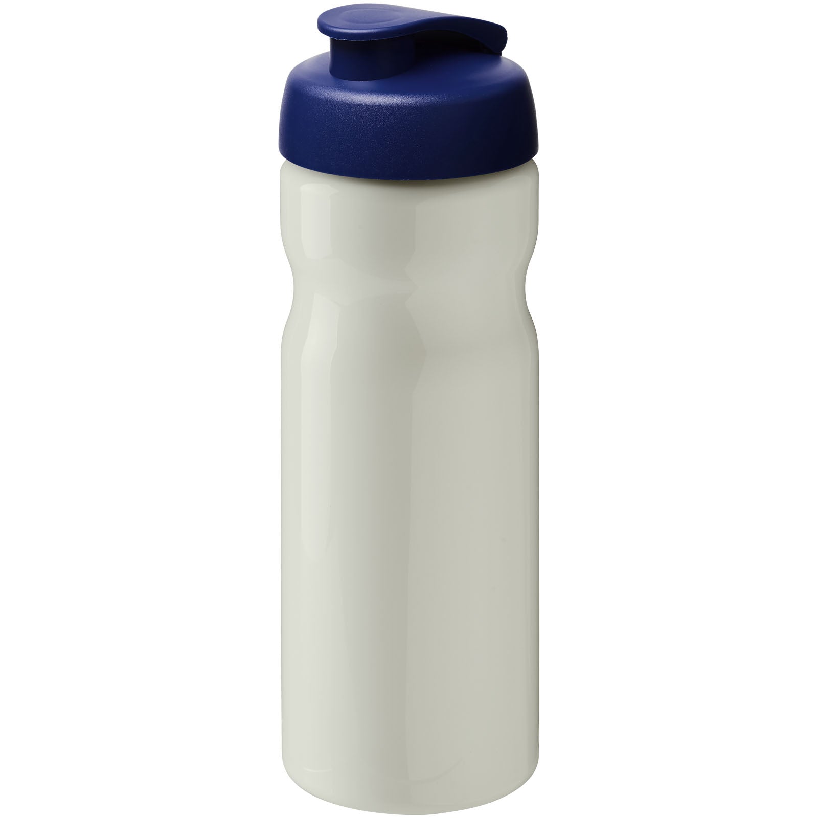 H2O Active® Eco POP Base 650 ml Sportflasche mit Klappdeckel – Elfenbeinweiß und Blau