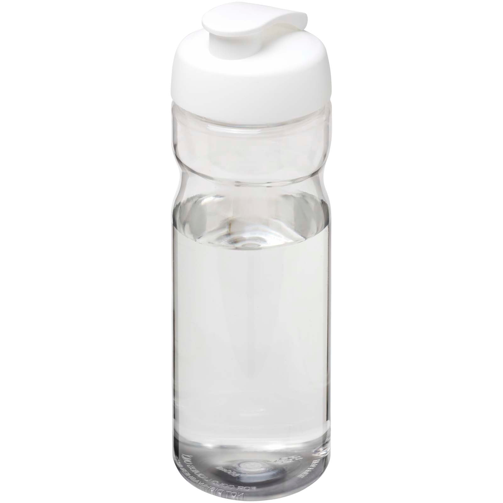 H2O Active® Eco POP Base 650 ml Sportflasche mit Klappdeckel – Transparent und Weiss