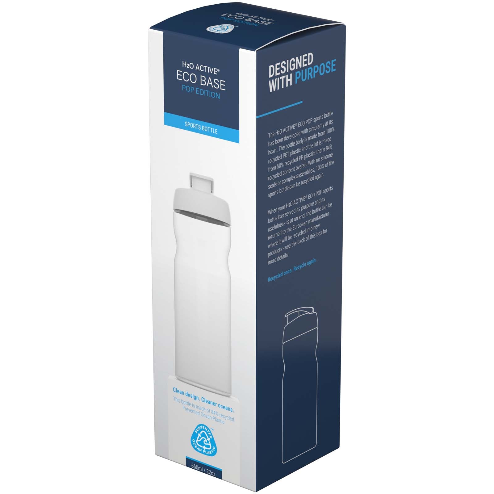 H2O Active® Eco POP Base 650 ml Sportflasche mit Klappdeckel
