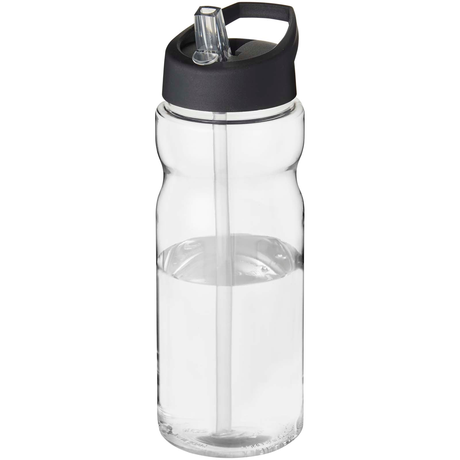H2O Active® Eco Base 650 ml Sportflasche mit Ausgussdeckel – Transparent und Schwarz