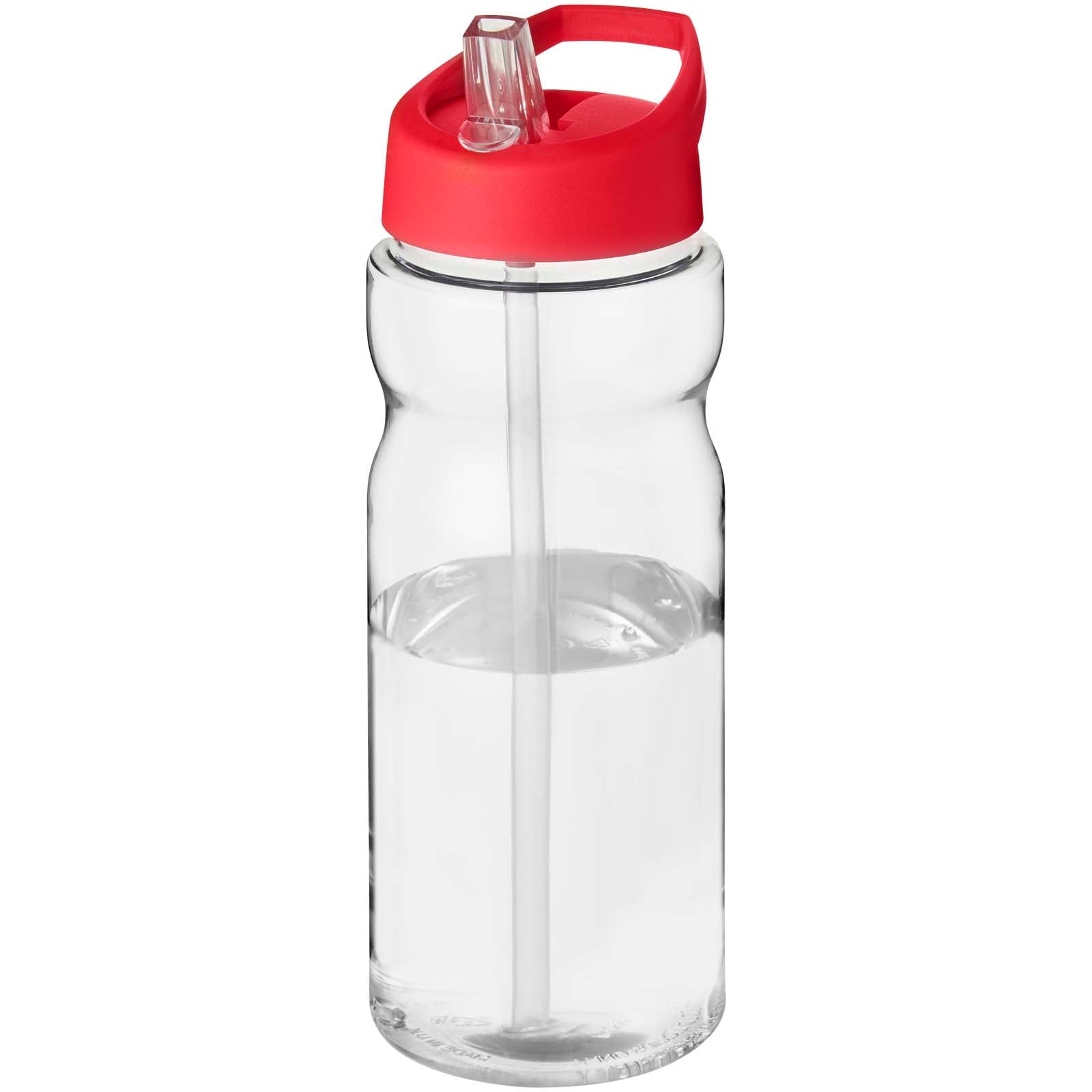 H2O Active® Eco Base 650 ml Sportflasche mit Ausgussdeckel – Transparent und Rot